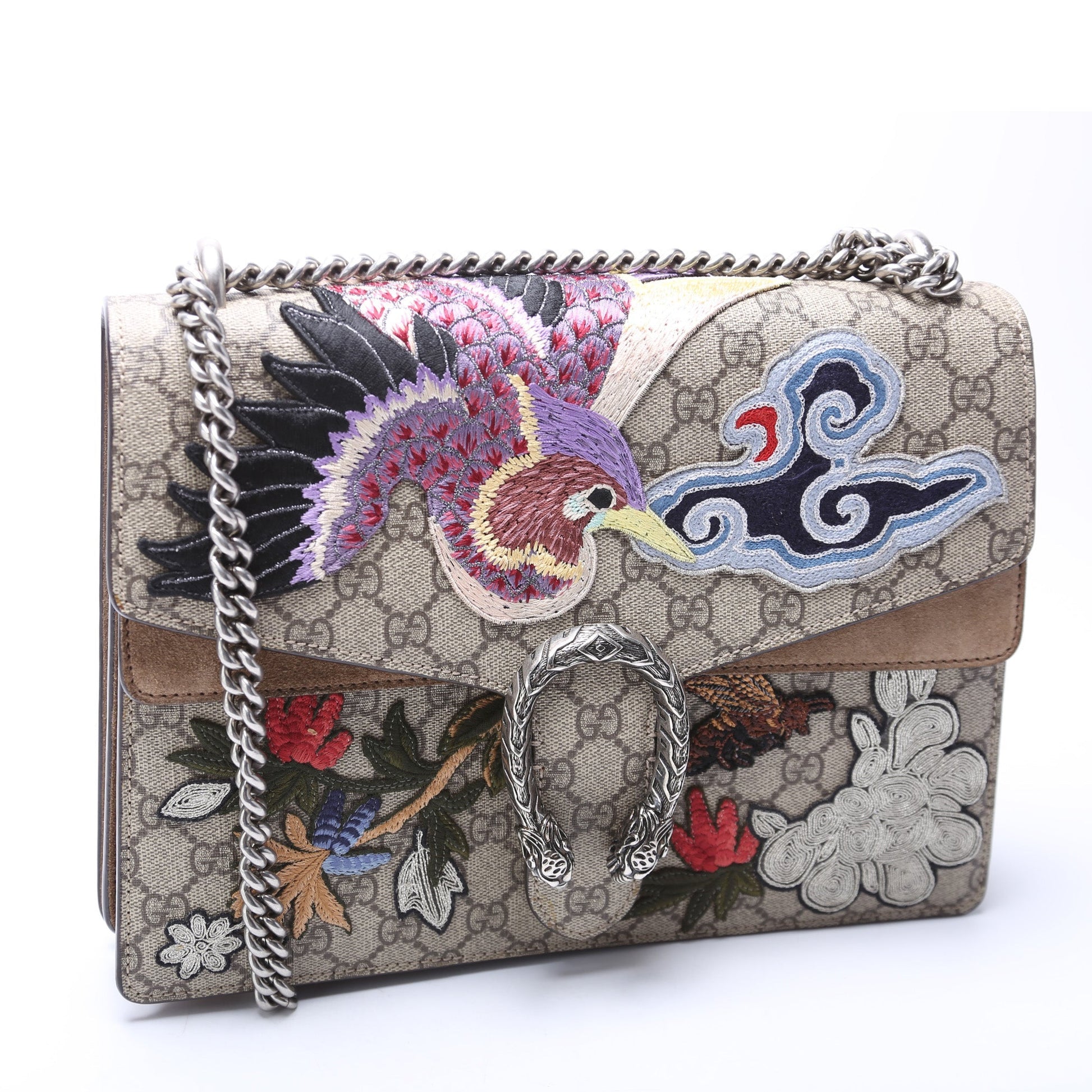 Gucci Dionysus GG Bird Embroidered Medium Shoulder Bag