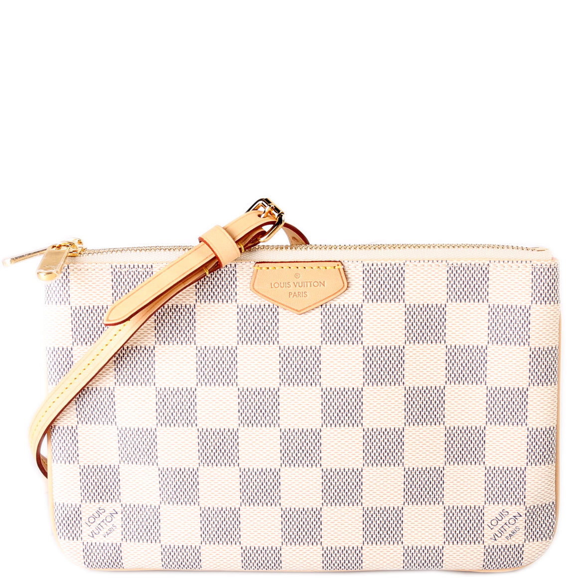 Louis Vuitton Double Zip Pochette Azur Damier Clutch Bag Azur 3