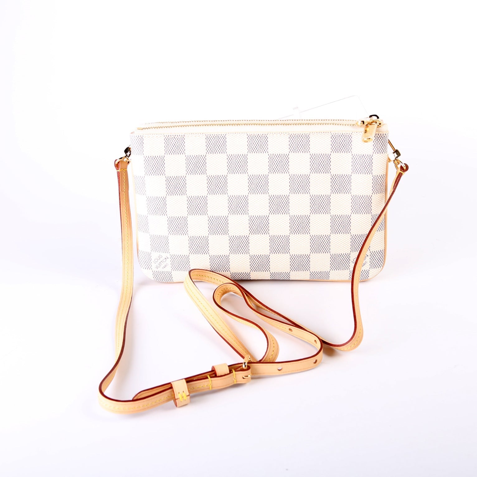 Louis Vuitton Double Zip Pochette Azur Damier Clutch Bag Azur 3