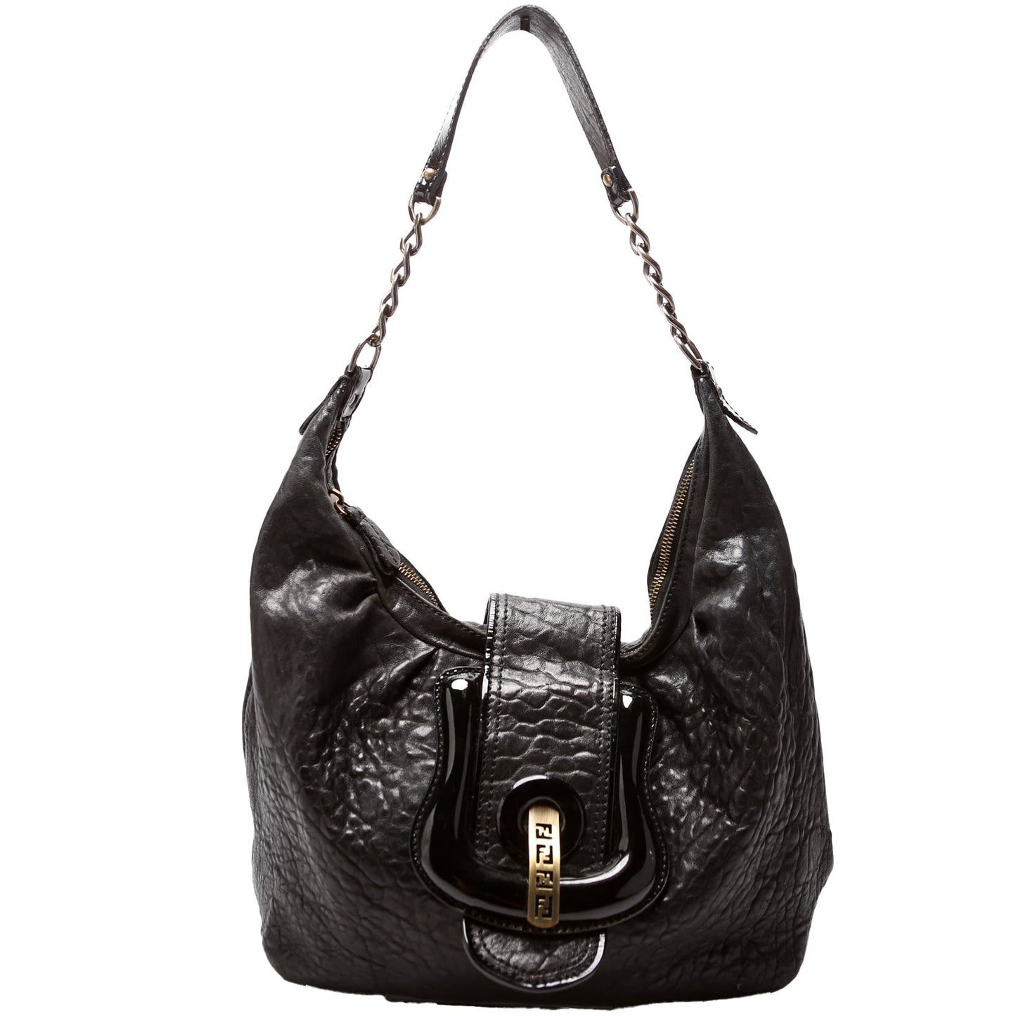 Fendi 8Br563 Nappa Buckle Hobo Bag Leather