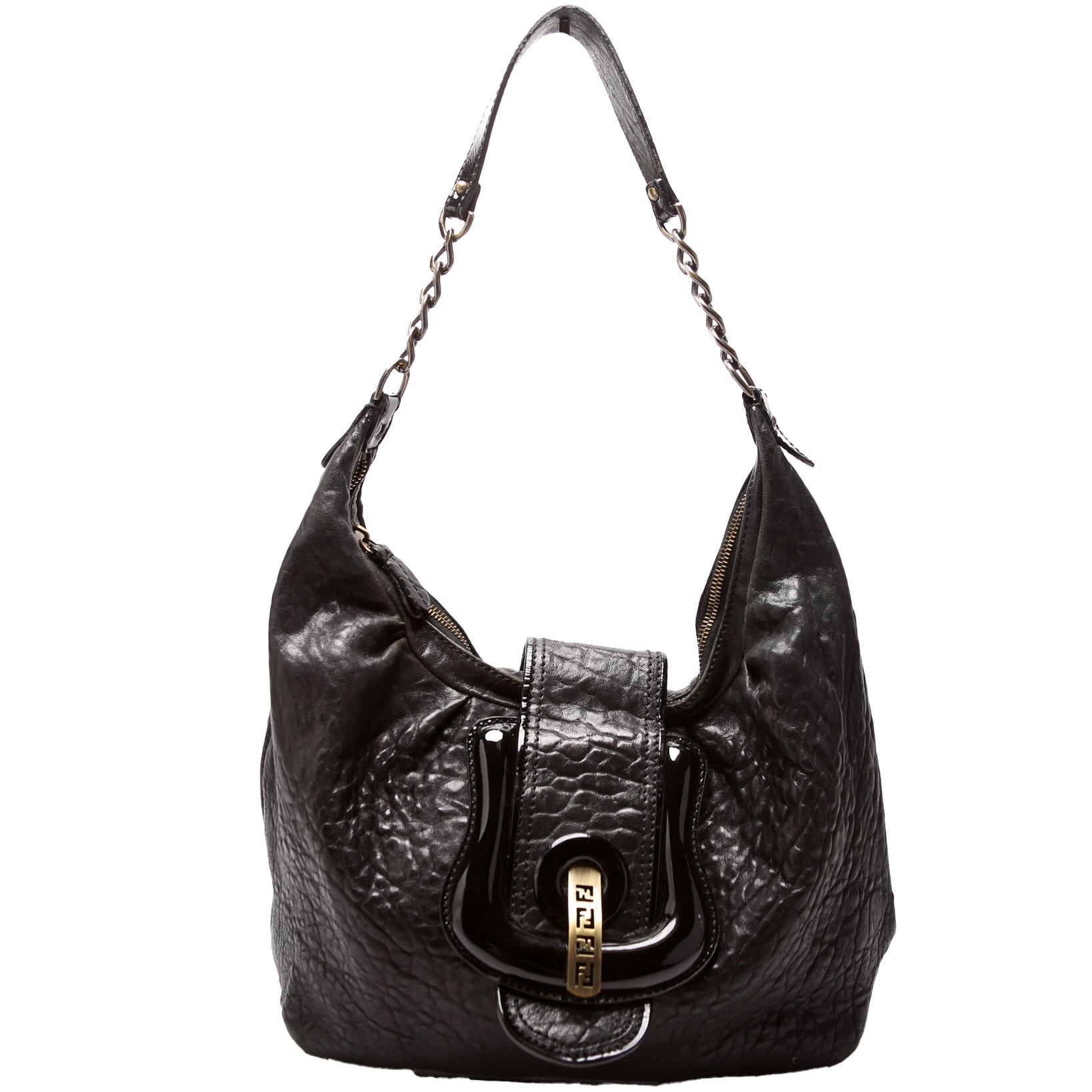Fendi 8Br563 Nappa Buckle Hobo Bag Leather