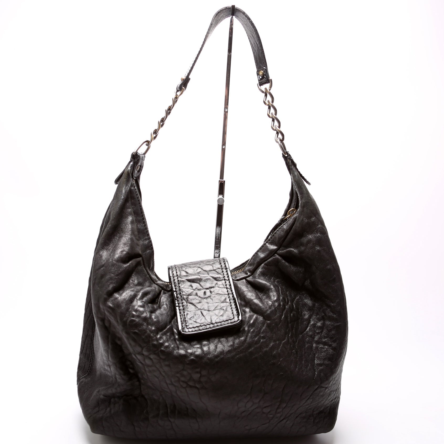 Fendi 8Br563 Nappa Buckle Hobo Bag Leather