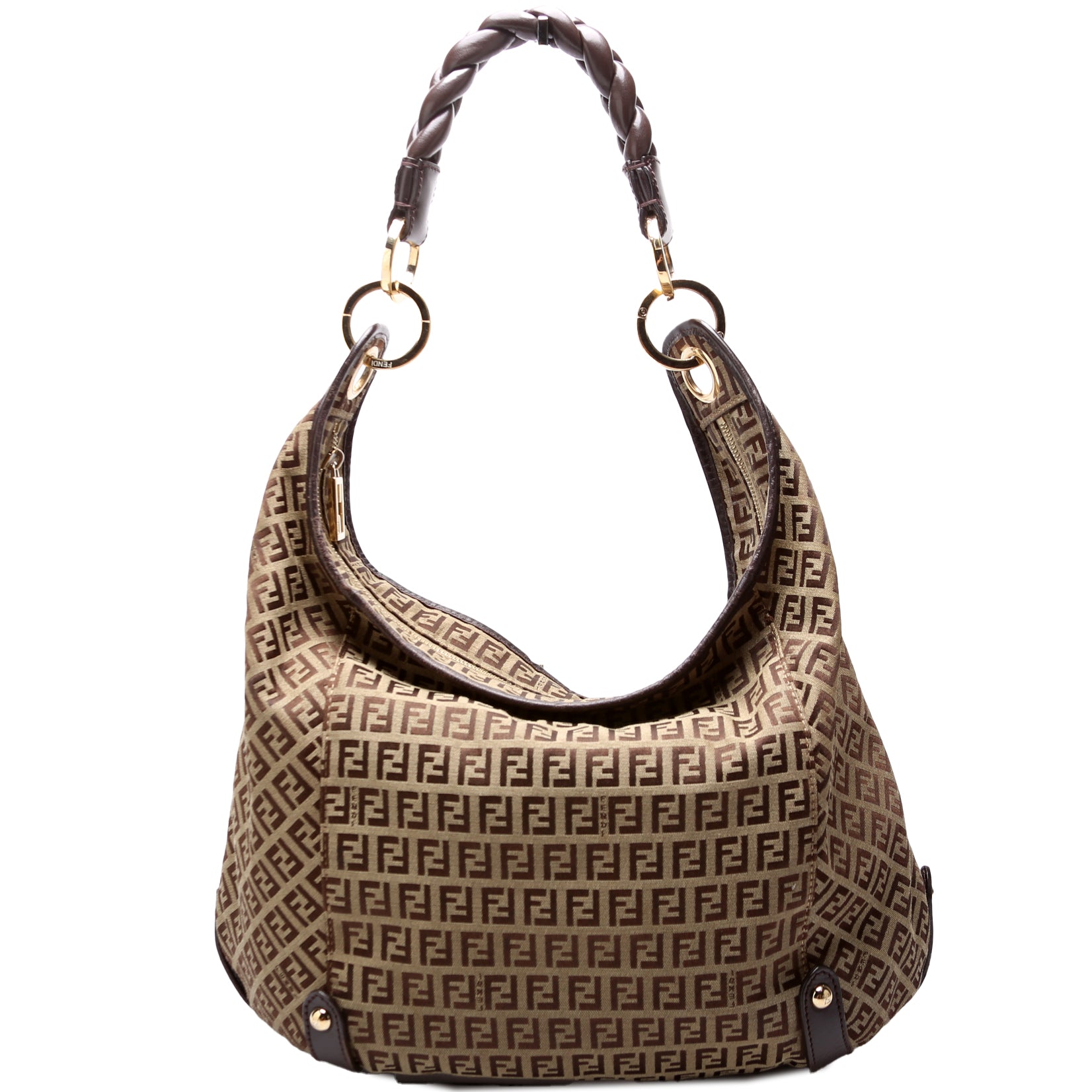 Fendi 8Br583 Zucchino Braided Hobo Bag Canvas