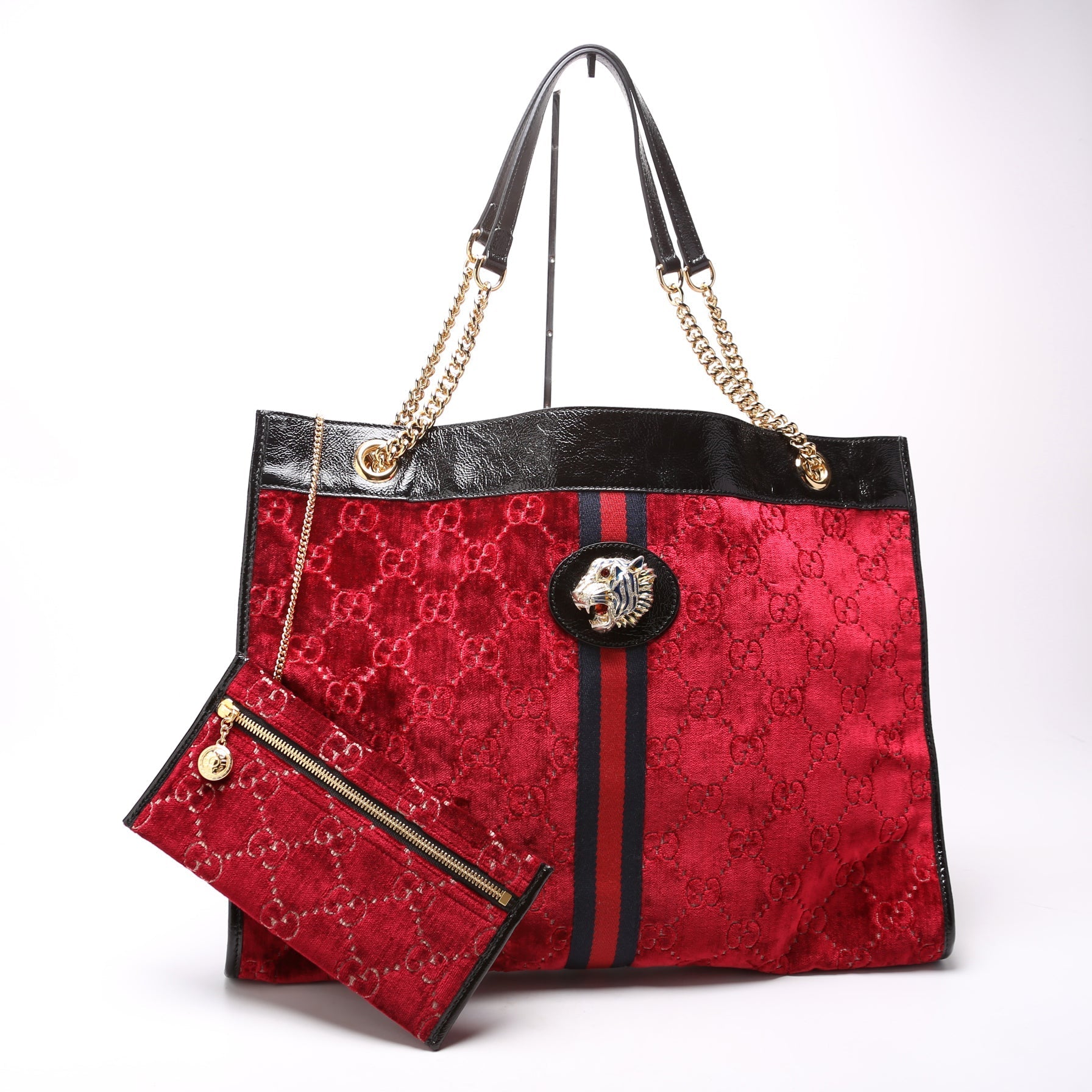 Gucci GG Velvet Rajah Tote Bag