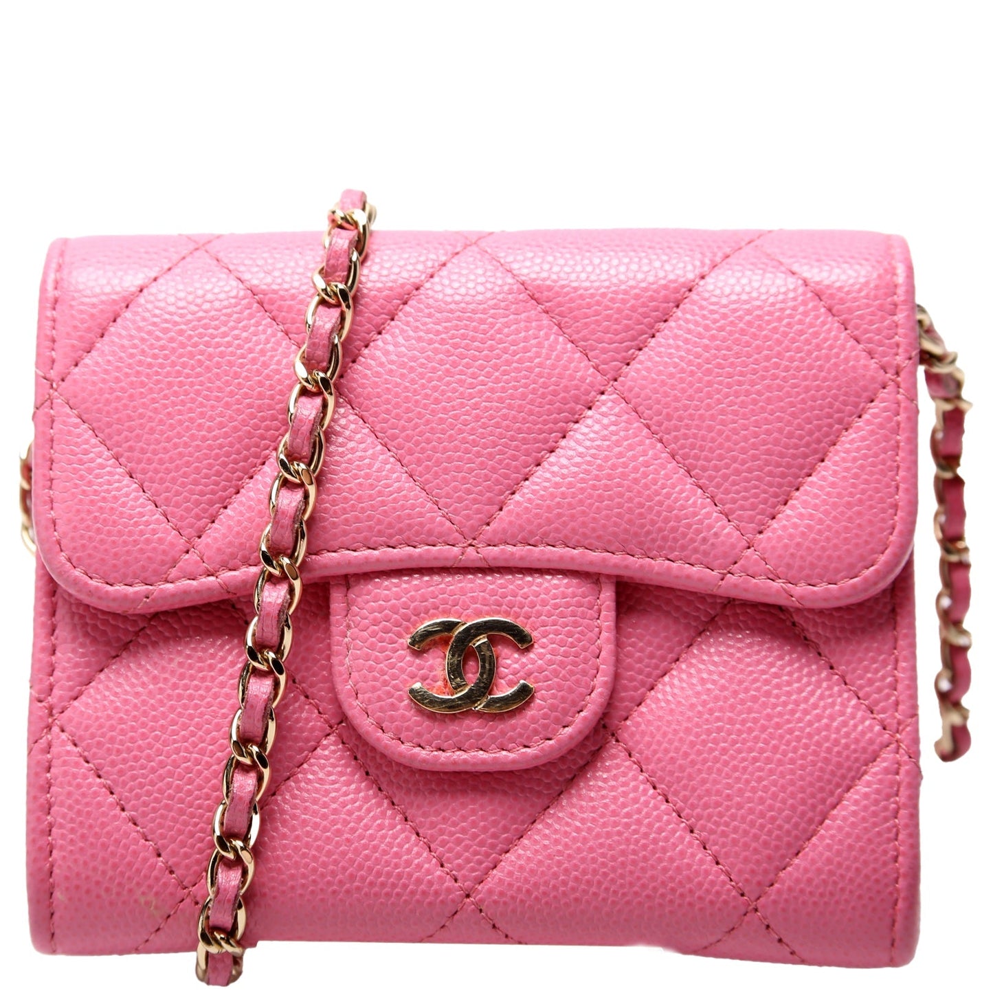 Chanel CC Flap Card Holder On Caviar Wallet Case