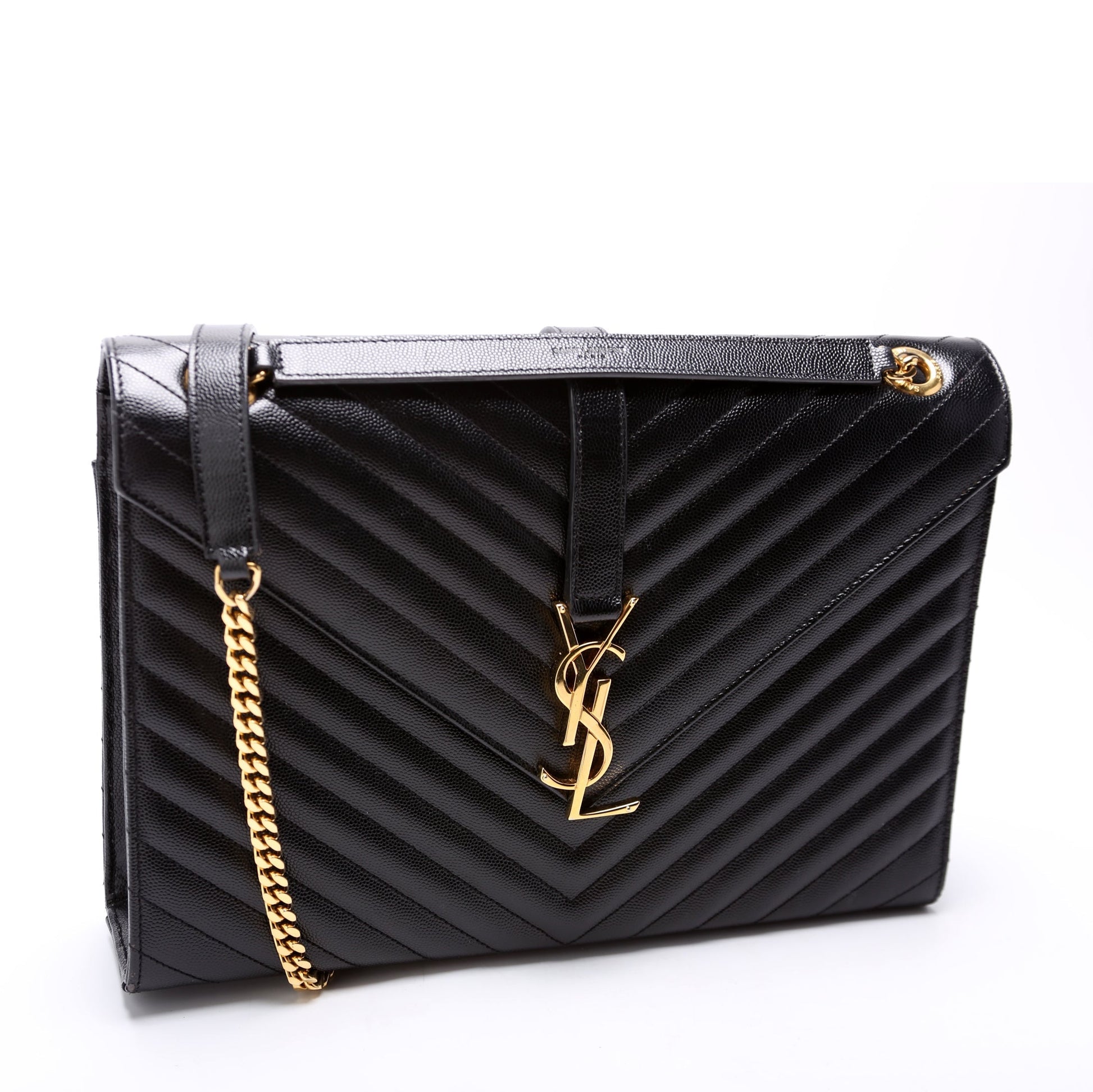 YSL Saint Laurent Envelope Chevron Bag Large Travel Bag 34203 600166 354118