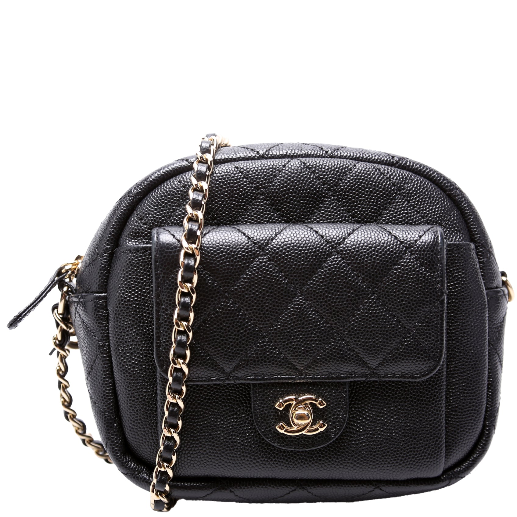 Chanel CC Day Camera Quilted Caviar 27M Handbag