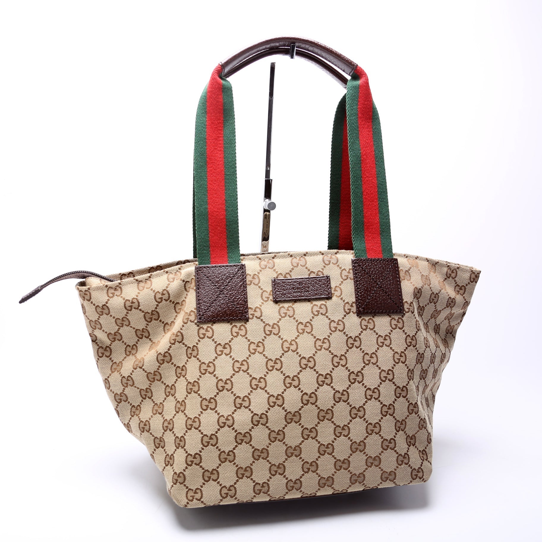 Gucci GG Web Canvas Bucket Tote Bag
