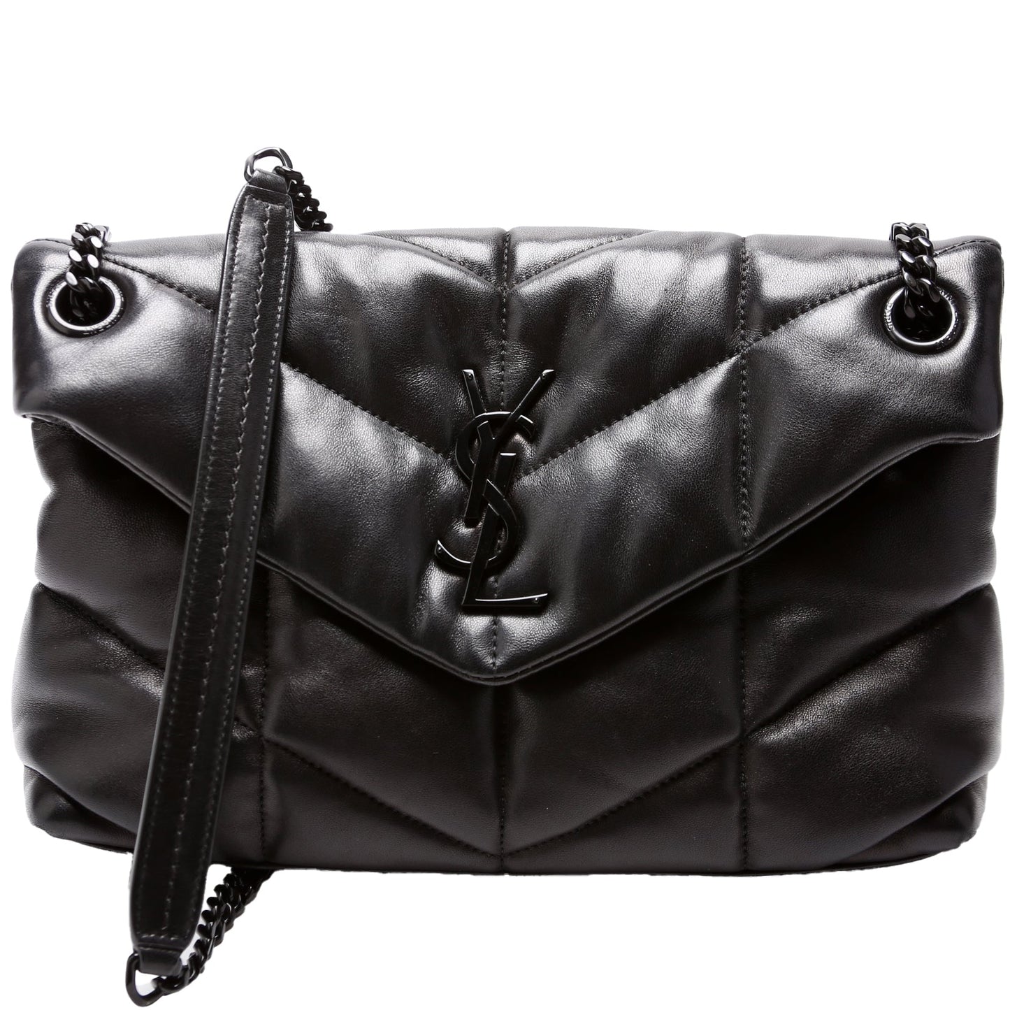 YSL Saint Laurent Puffer Bag Lambskin Quilted Small Travel Bag