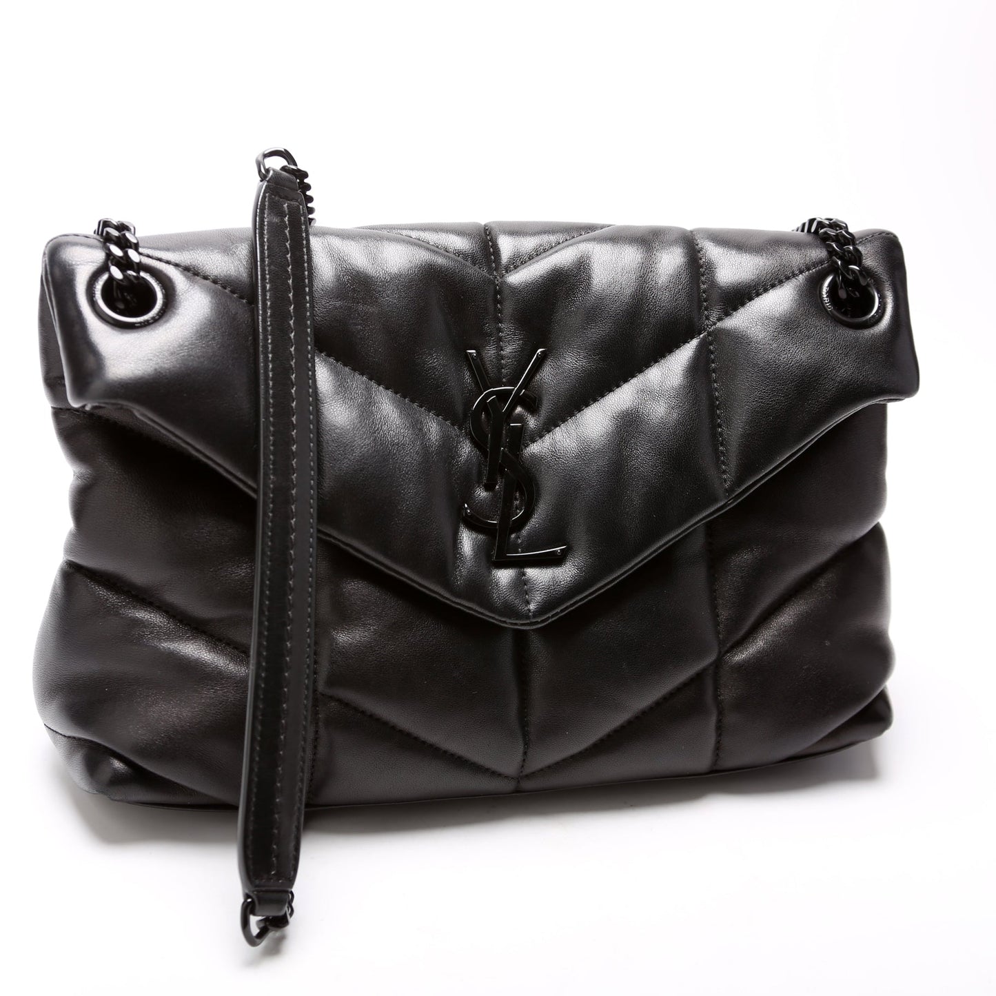 YSL Saint Laurent Puffer Bag Lambskin Quilted Small Travel Bag