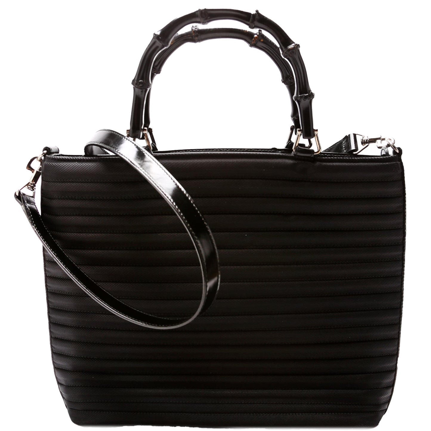 Gucci 000. Bamboo 2-Way Quilted Nylon Tote Bag