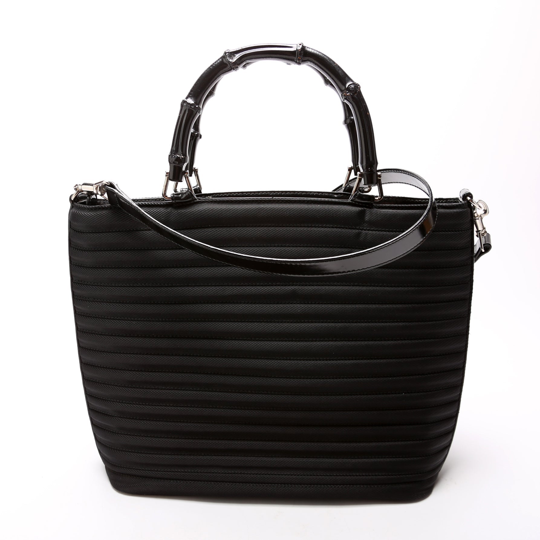 Gucci 000. Bamboo 2-Way Quilted Nylon Tote Bag