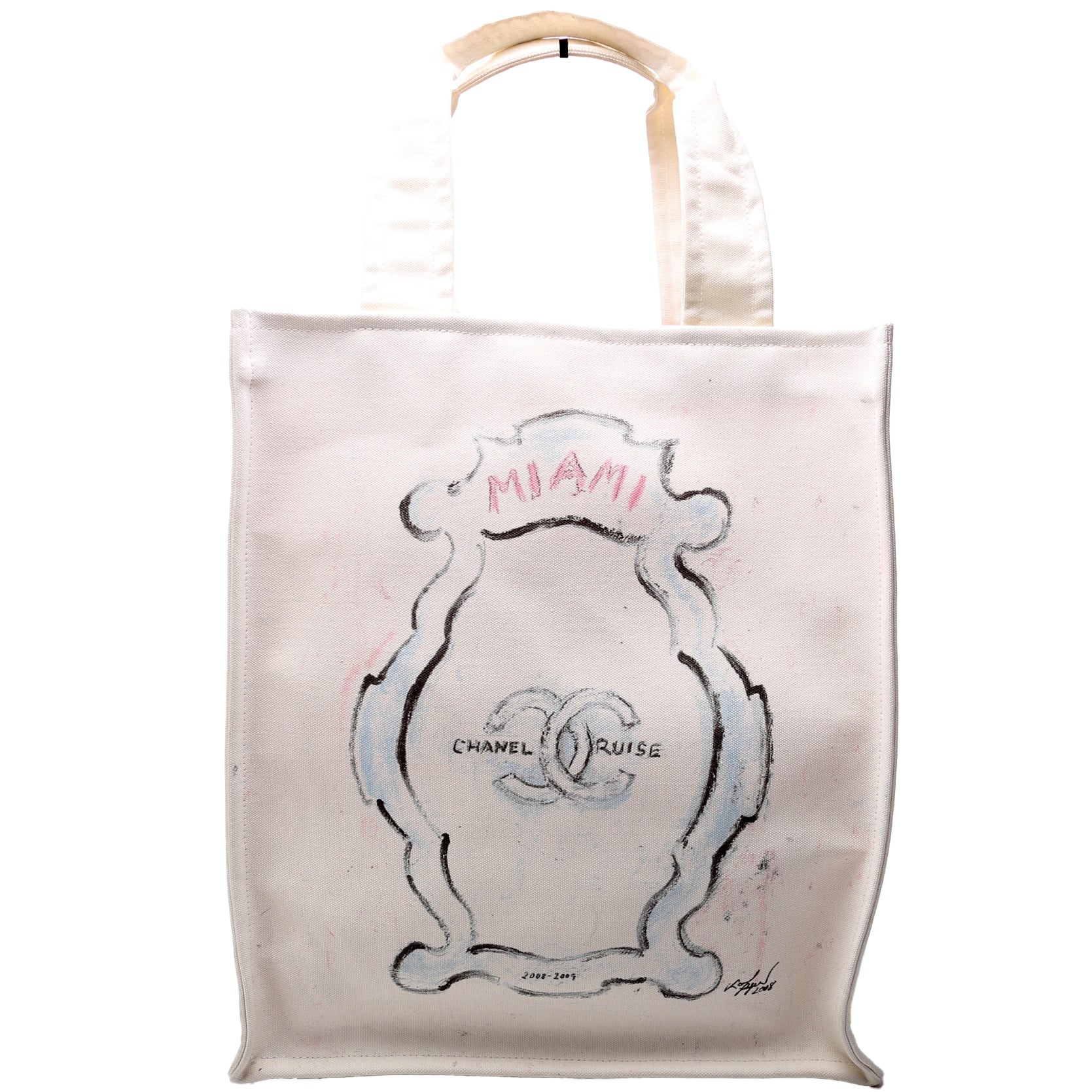 Chanel Miami Cruise Collection 12M Canvas Tote Bag
