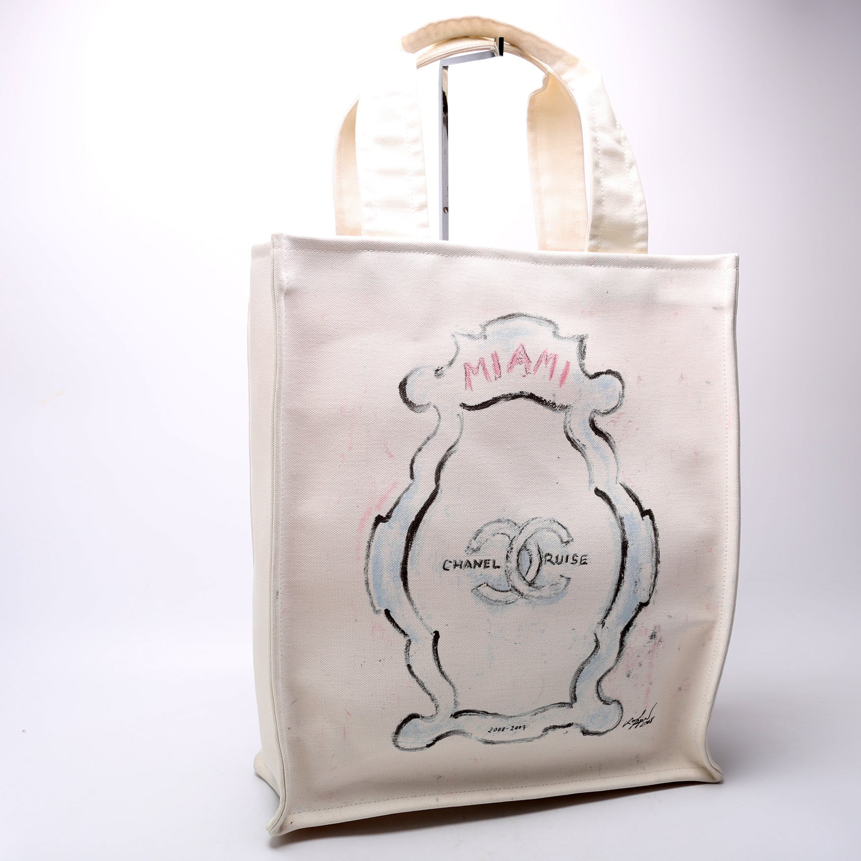 Chanel Miami Cruise Collection 12M Canvas Tote Bag