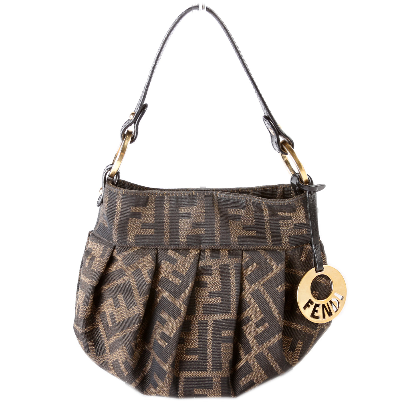 Fendi Zucca Chef Hobo Bag Canvas Mini