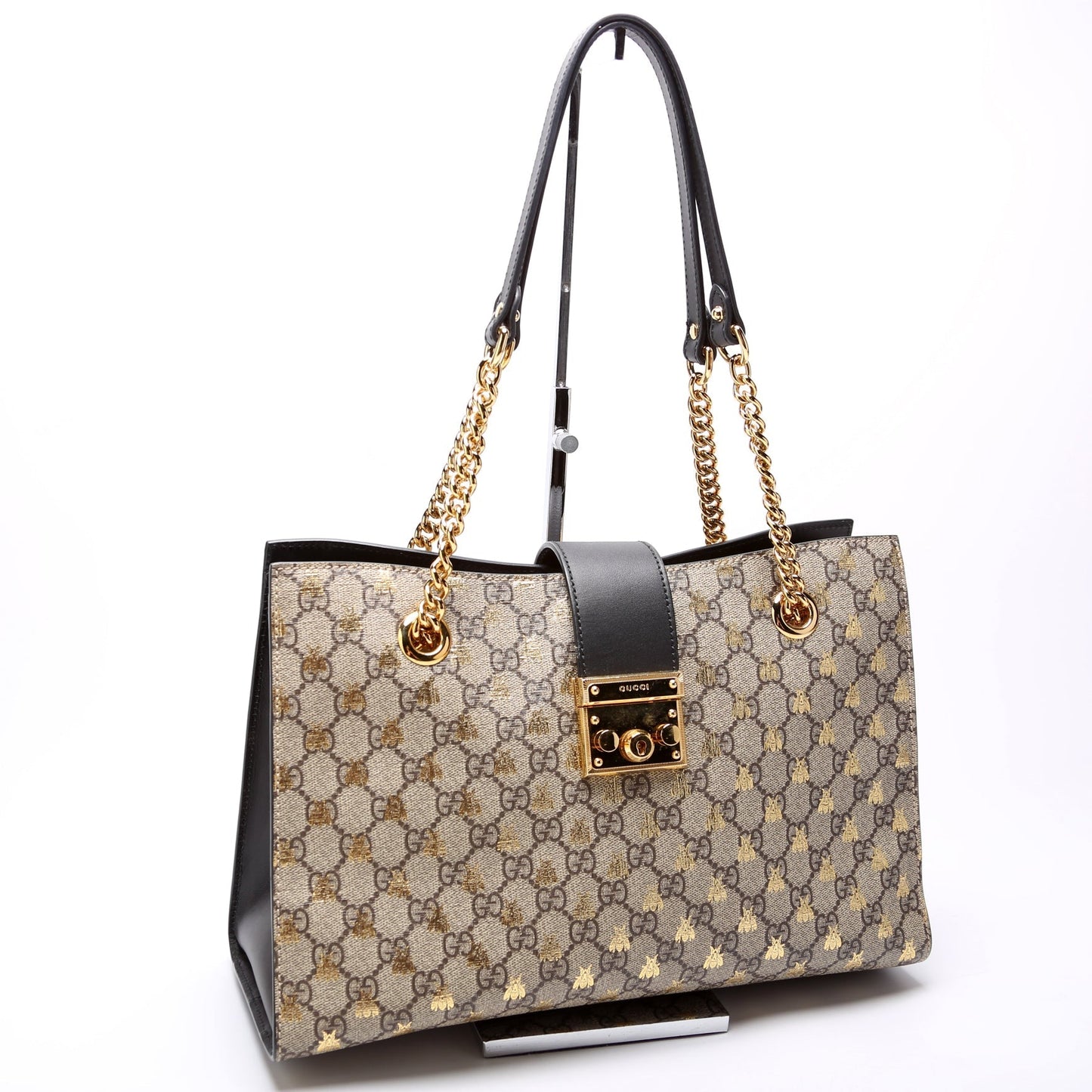 Gucci Padlock GG Bees Medium Shoulder Bag