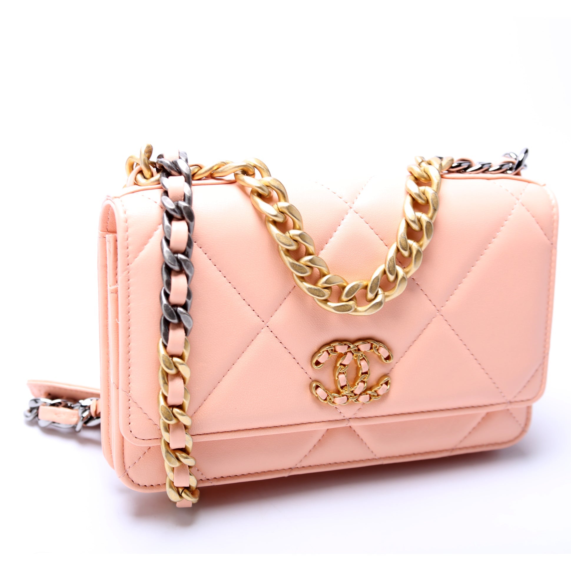 Chanel 19 WOC Quilted Lambskin RFID Clutch Bag