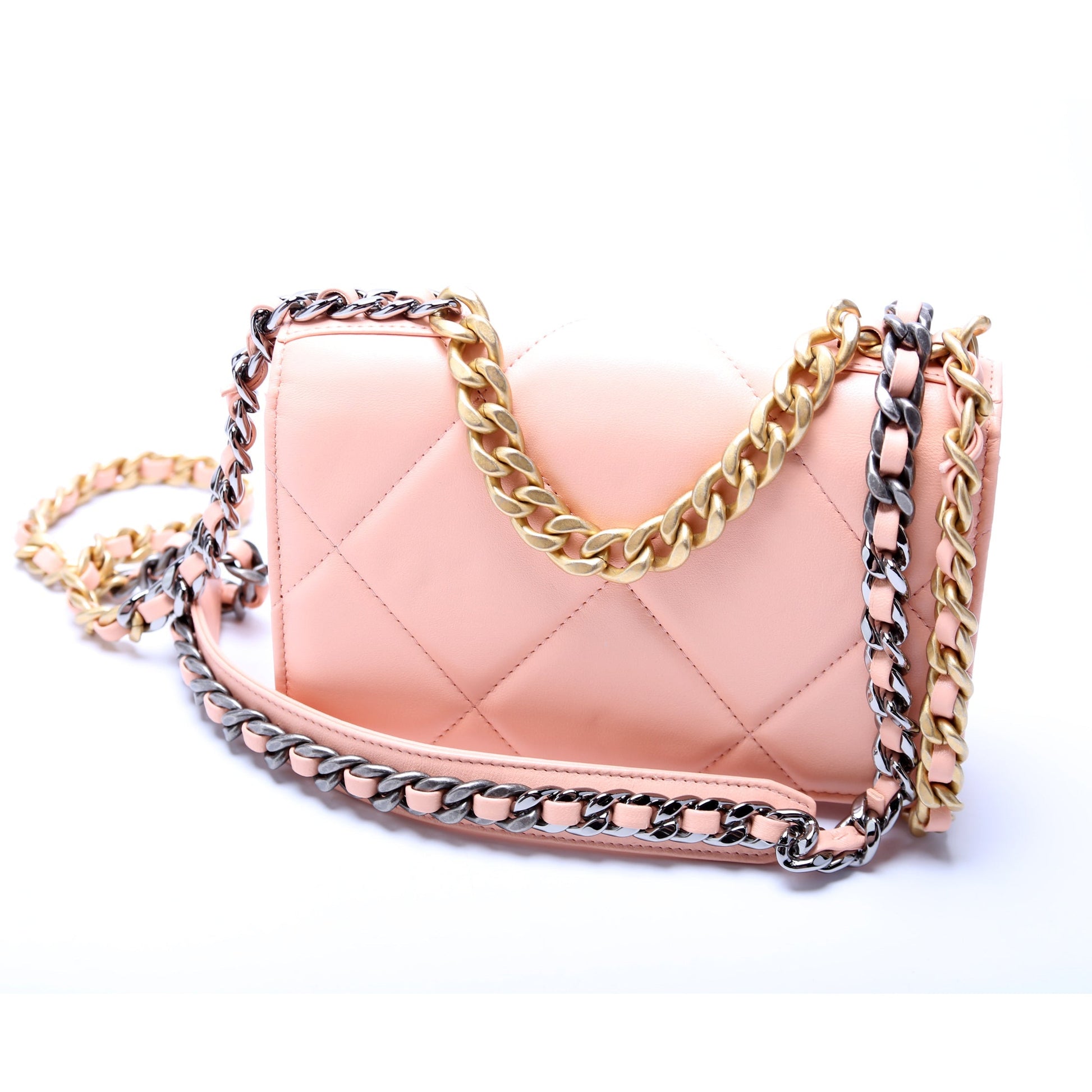 Chanel 19 WOC Quilted Lambskin RFID Clutch Bag
