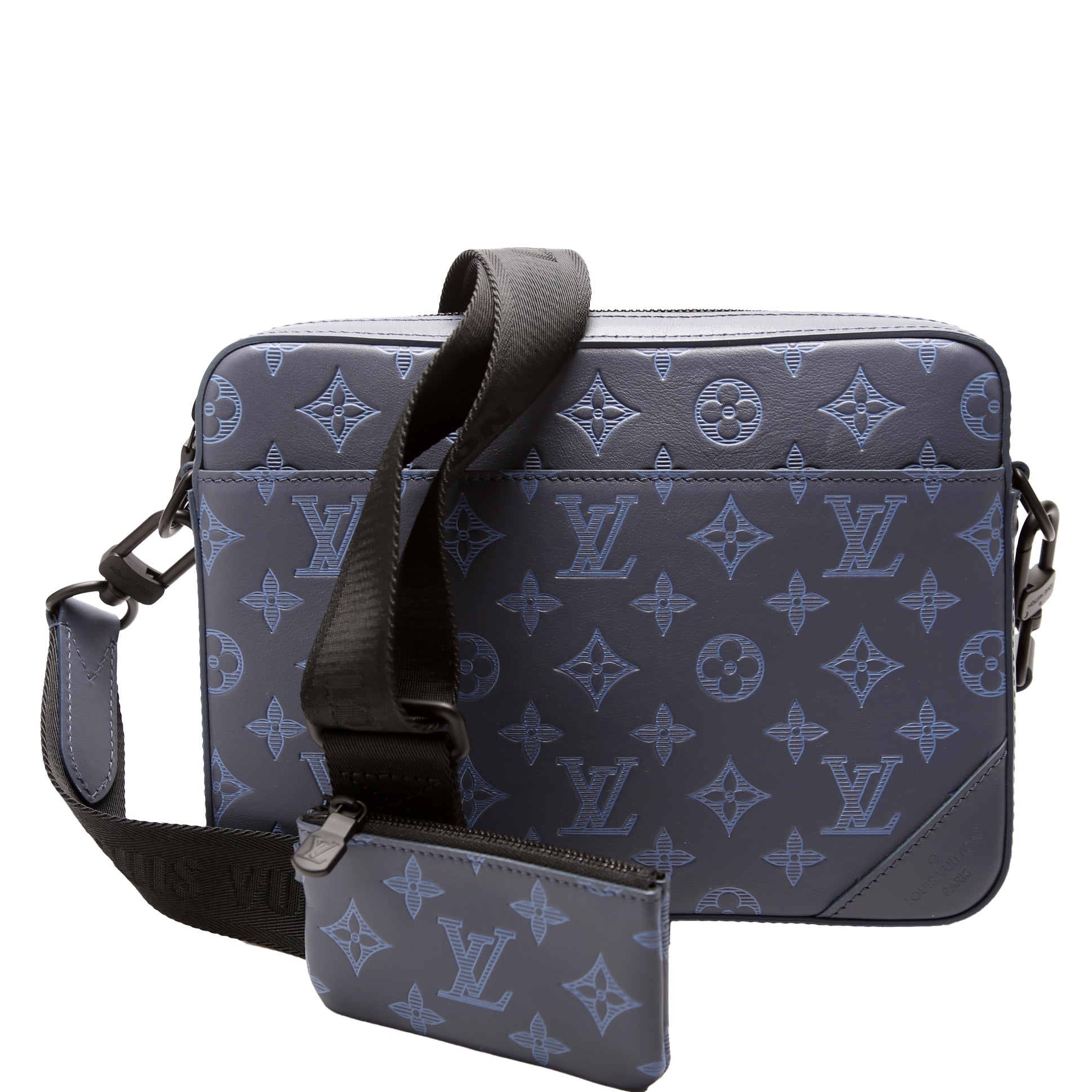 Louis Vuitton Due Messenger Shadow Monogram Leather Crossbody Bag