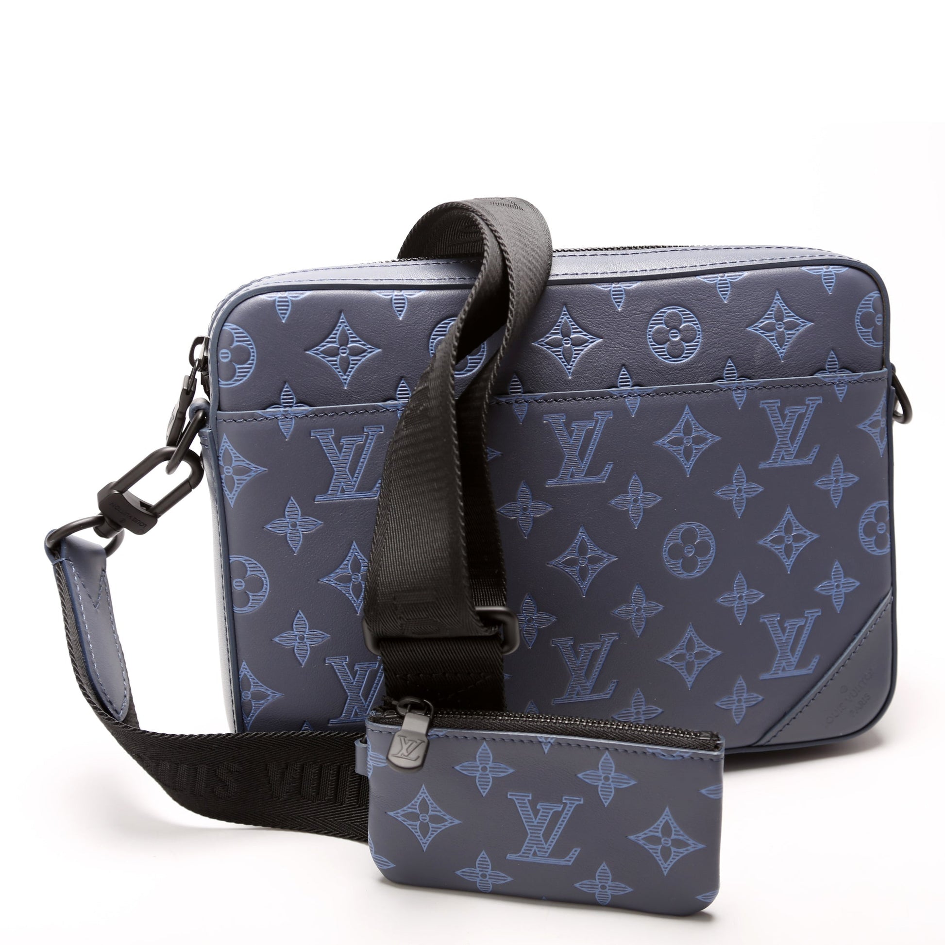 Louis Vuitton Due Messenger Shadow Monogram Leather Crossbody Bag