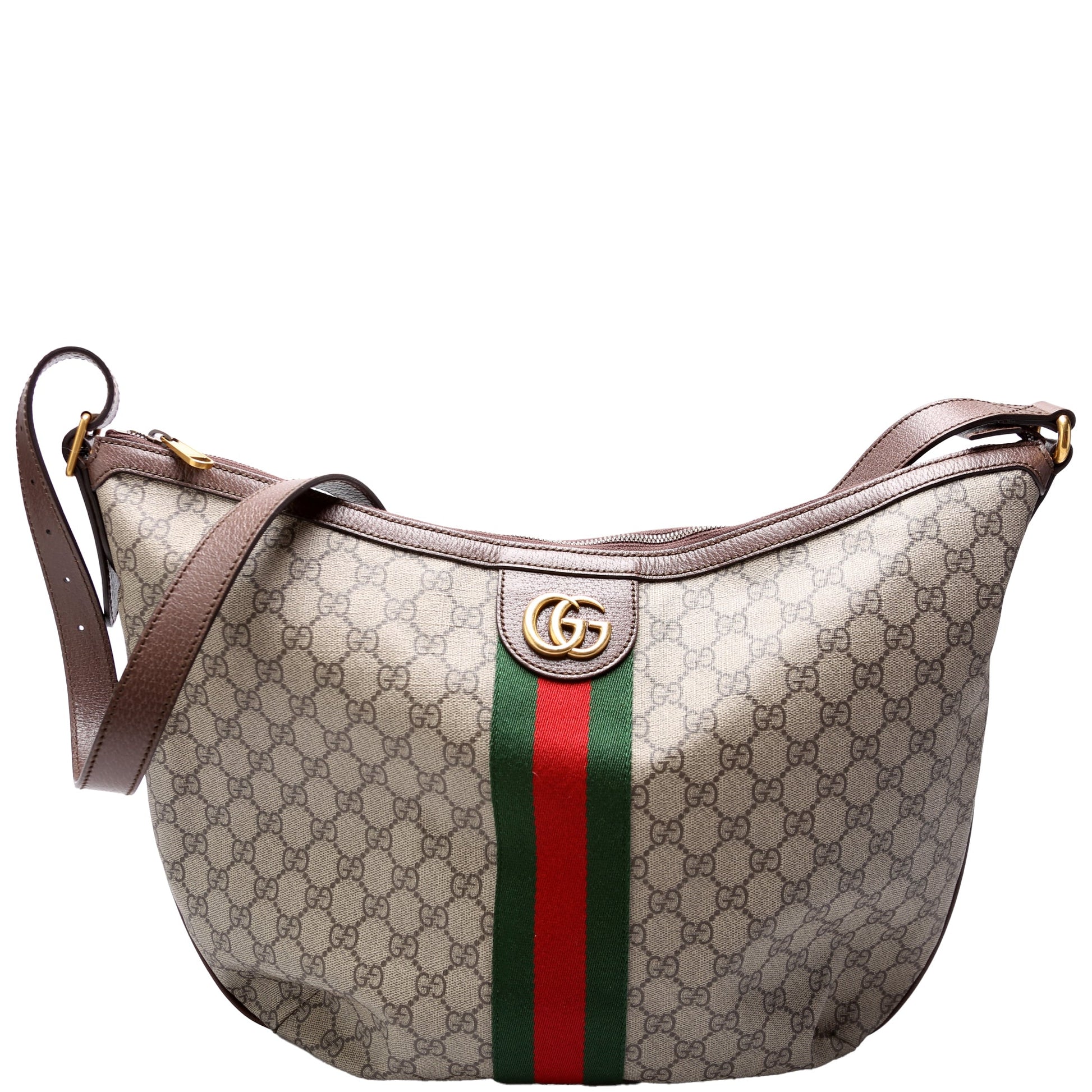Gucci Ophidia GG Supreme Half Moon Large Shoulder Bag
