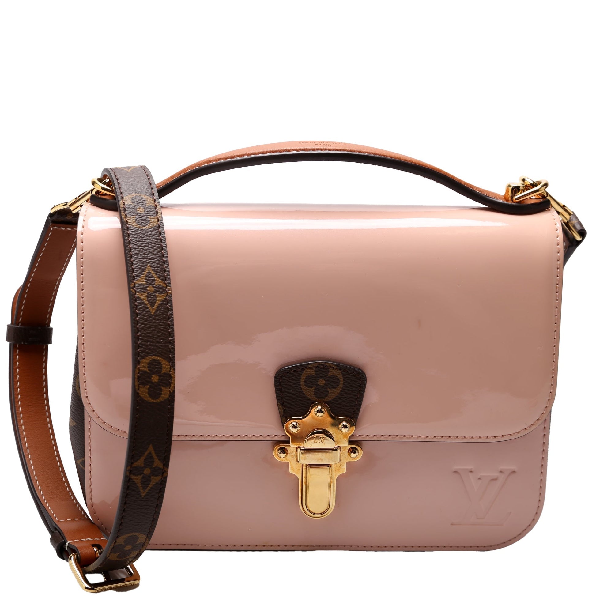 Louis Vuitton Cherrywood BB Patent Monogram Handbag Patent Monogram