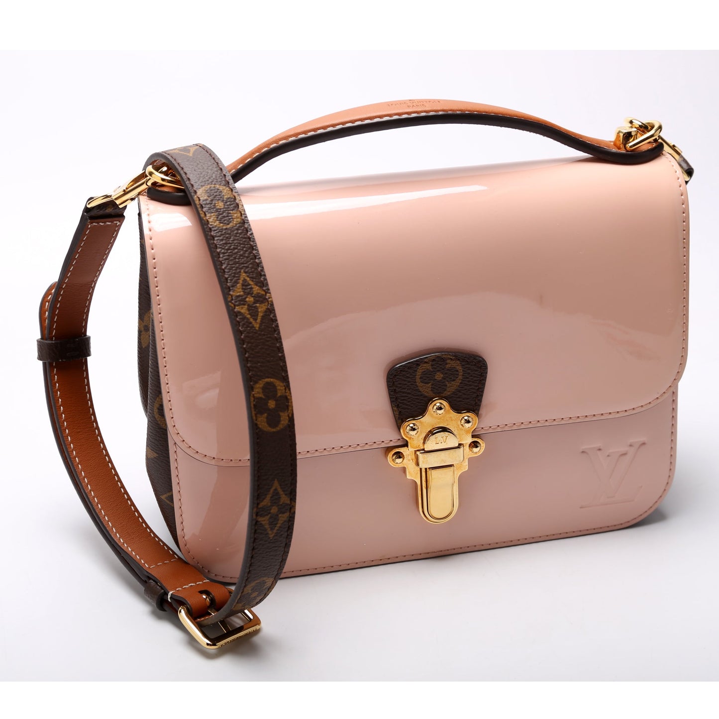 Louis Vuitton Cherrywood BB Patent Monogram Handbag Patent Monogram