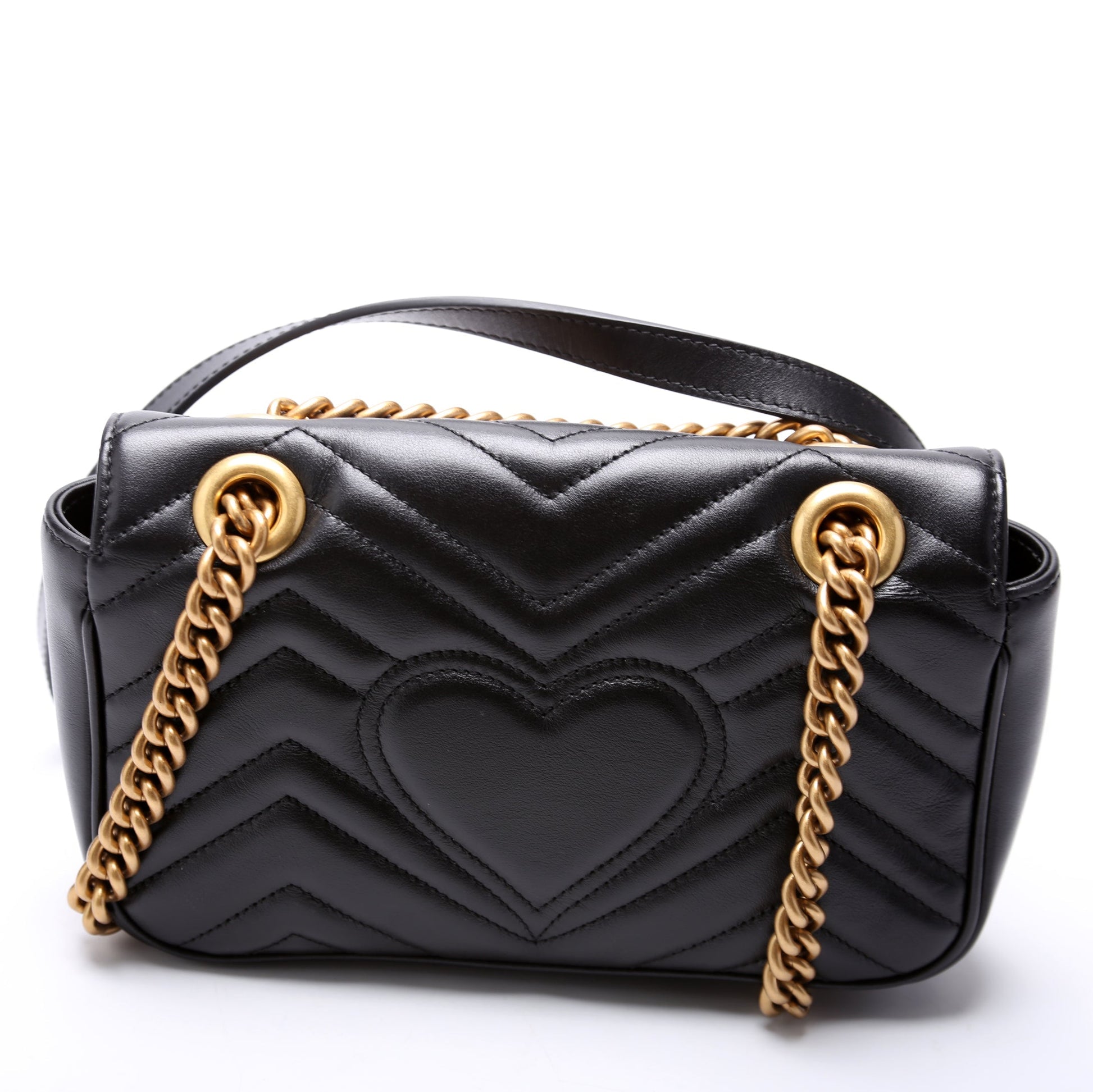 Gucci Marmont Leather Mini Flap Shoulder Bag Flap 2