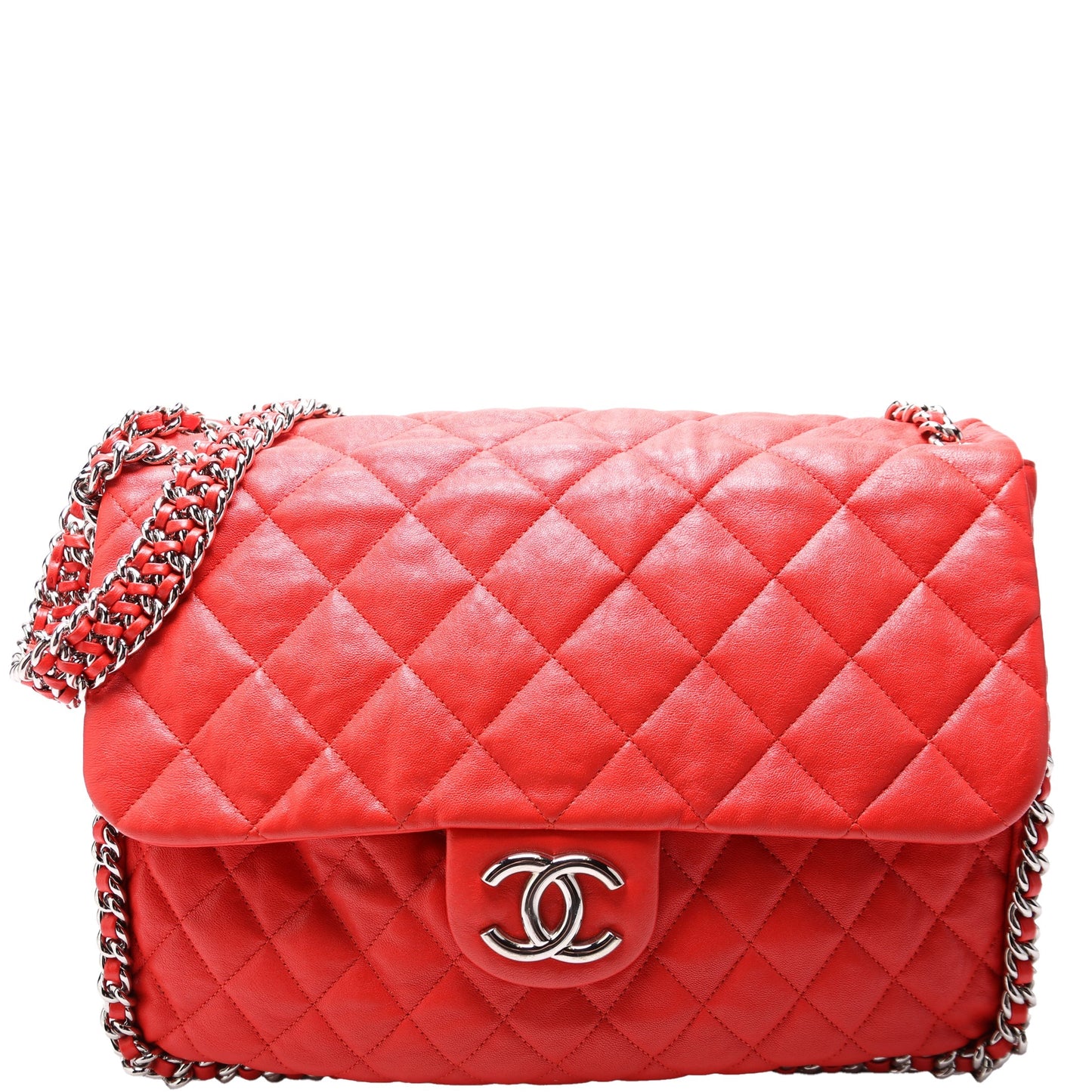 Chanel Around Maxi Flap Quilted Lambskin 15M Handbag