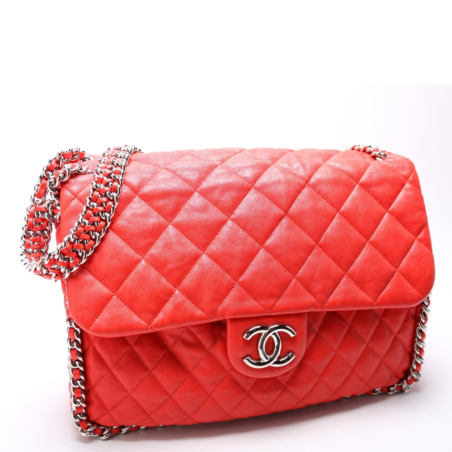 Chanel Around Maxi Flap Quilted Lambskin 15M Handbag