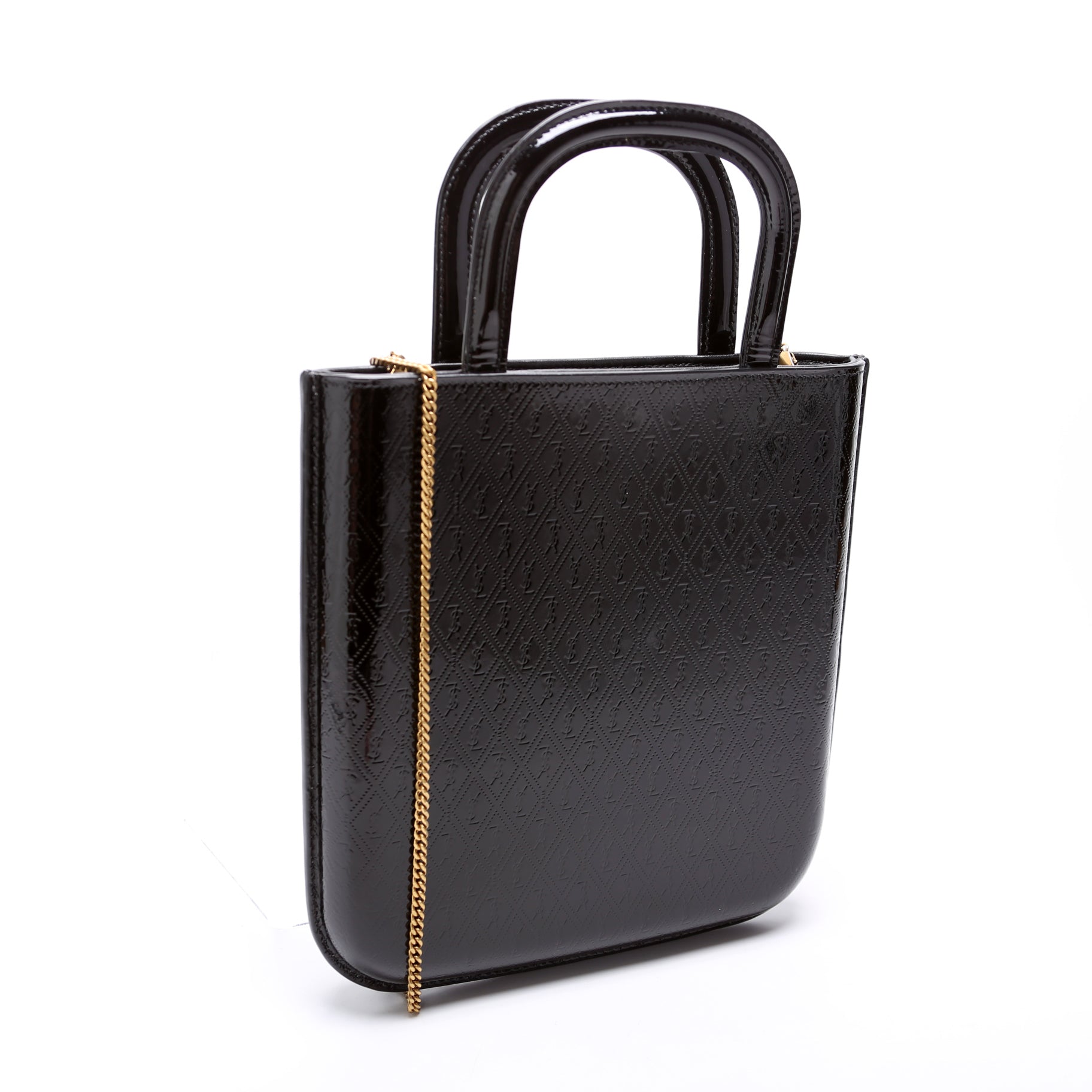 YSL Saint Laurent Saint Laurent All Over Embossed Shopping Bag Mini Logo Travel Bag
