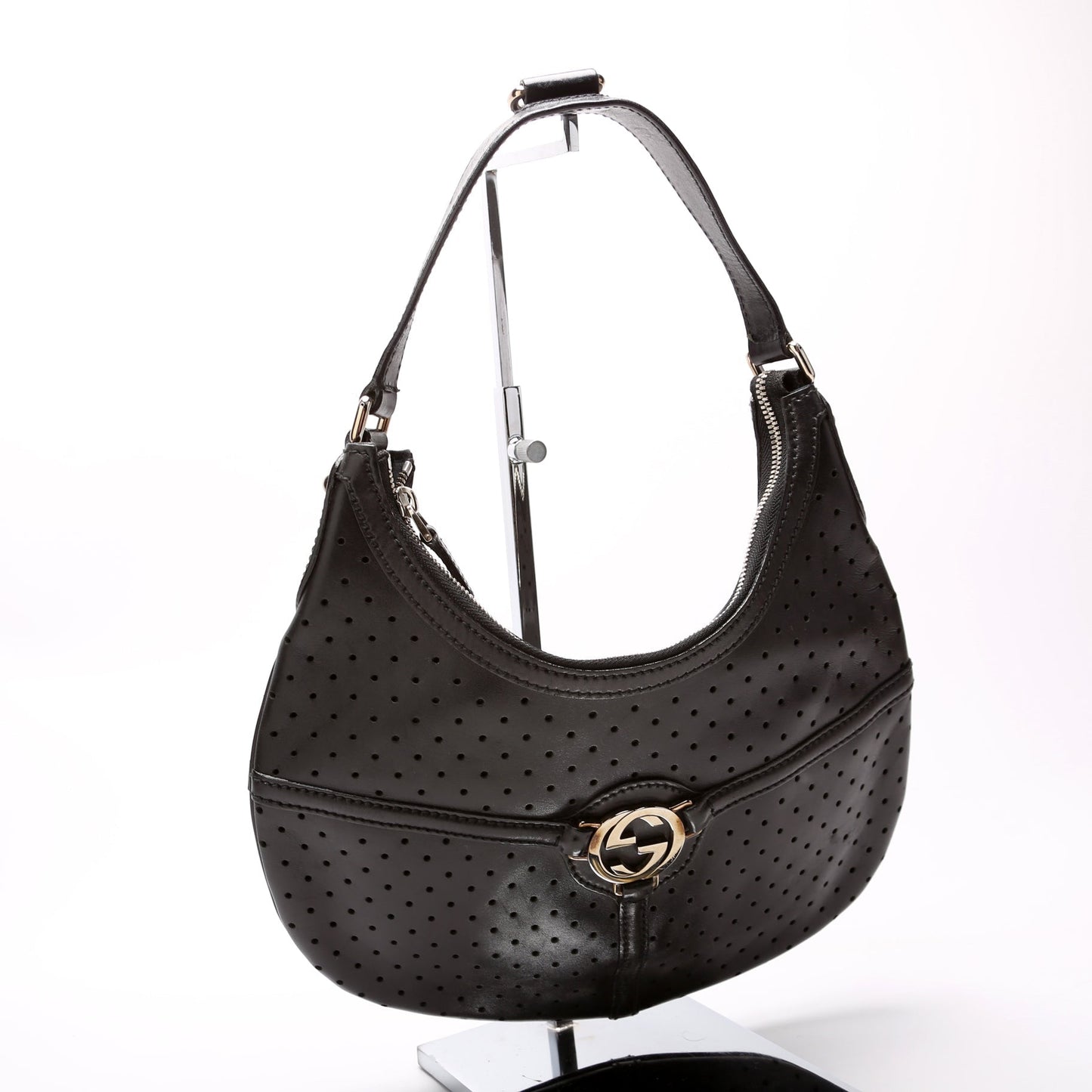 Gucci Reins Perforated Leather Shoulder Bag