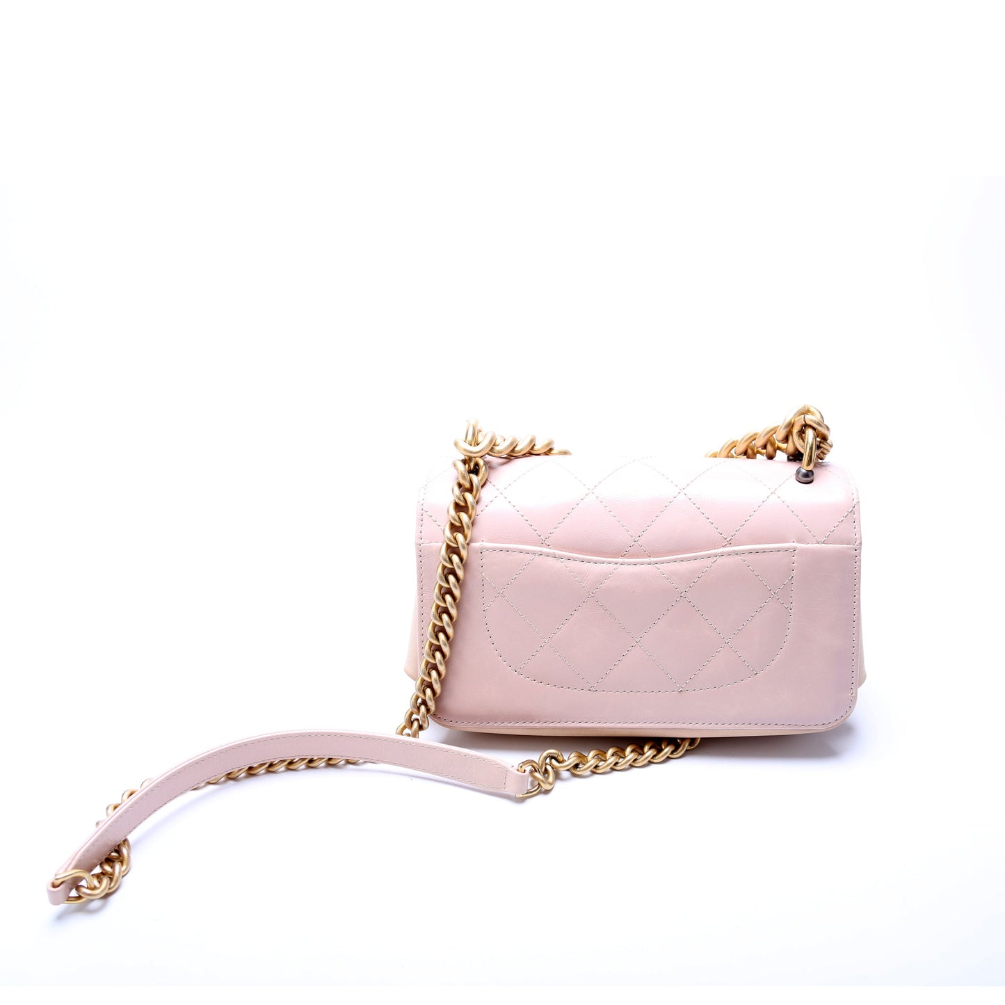 Chanel Straight Lined Flap Quilted Glazed Calfskin Mini Bag