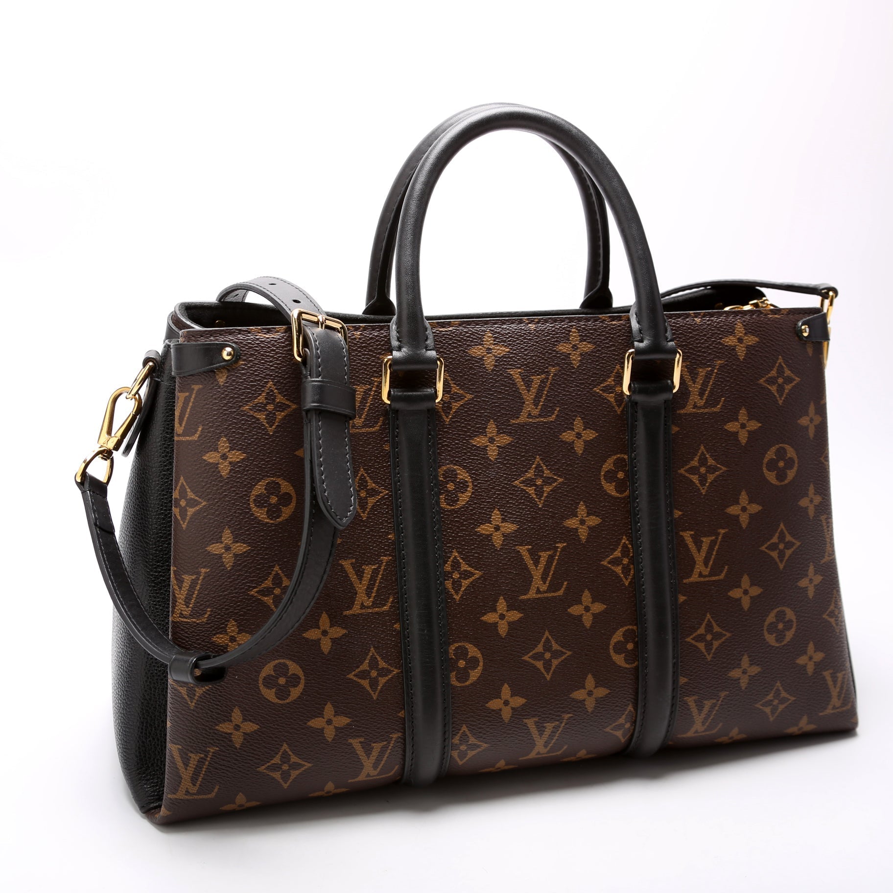 Louis Vuitton Soufflot Monogram Black MM Handbag