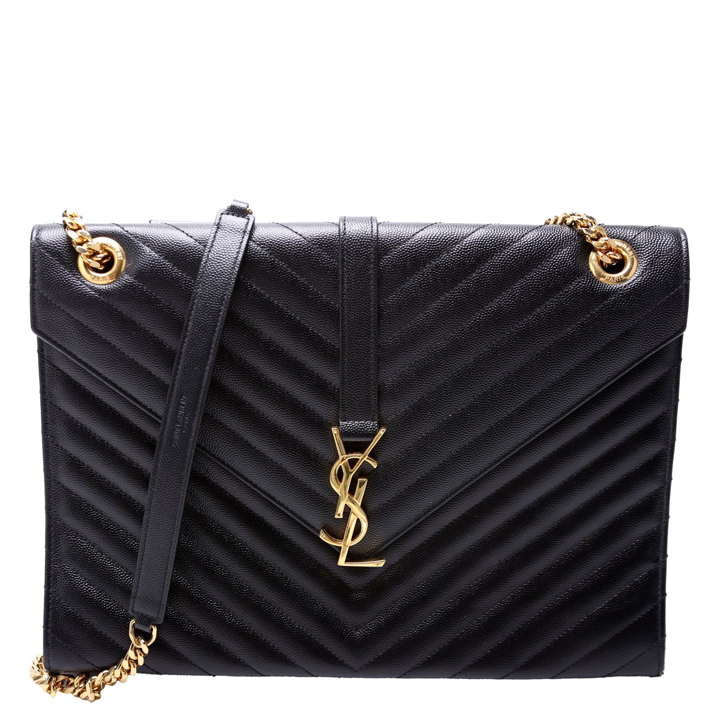 YSL Saint Laurent Envelope Chevron Bag Large Travel Bag