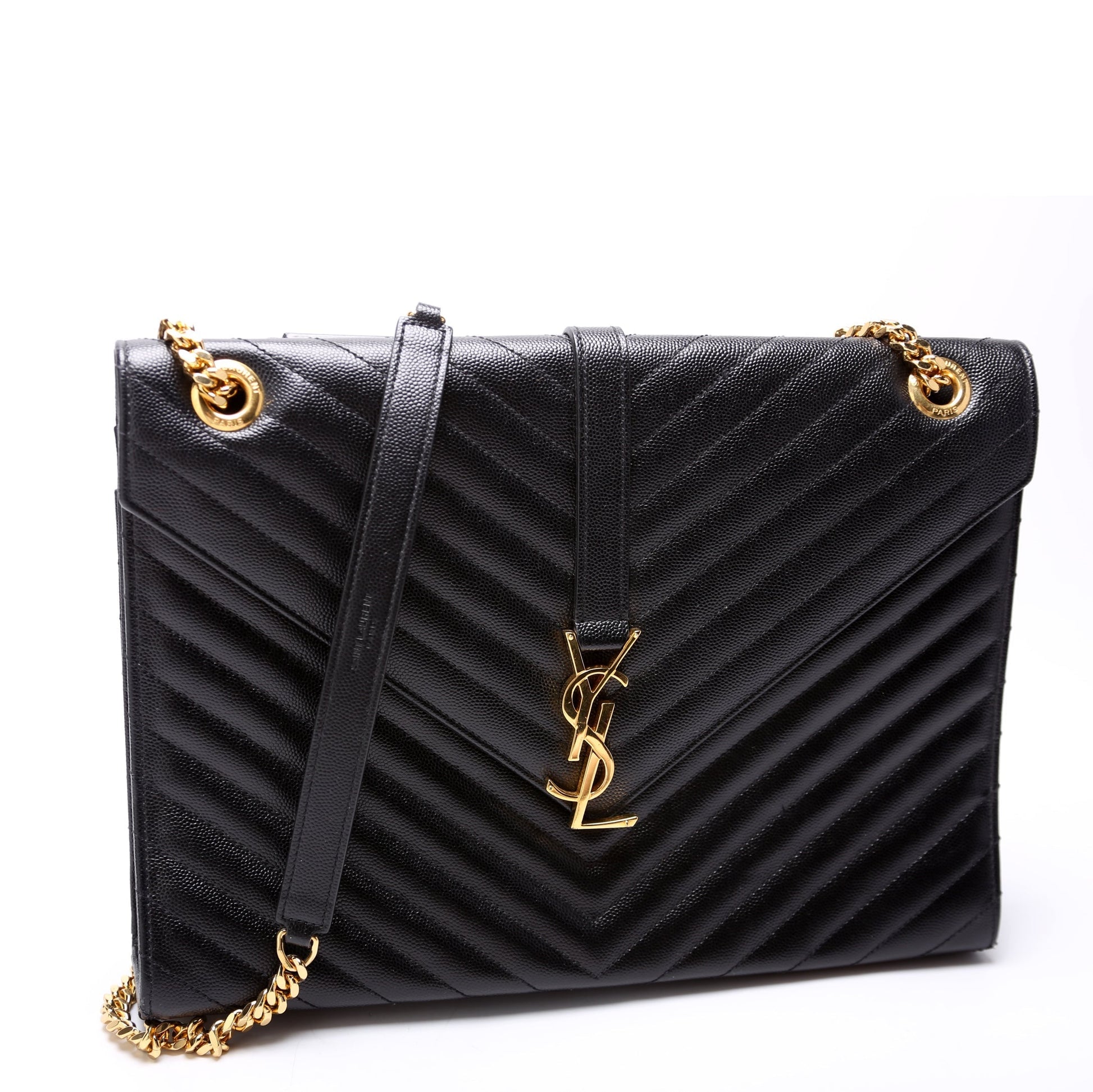 YSL Saint Laurent Envelope Chevron Bag Large Travel Bag