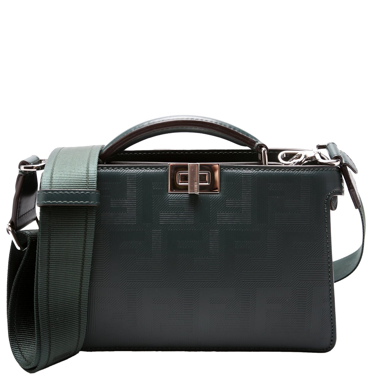 Fendi Marc Jacobs Ff Peekaboo Iseeu Crossbody 7Va582 Bag Green Embossed Crossbody Bag