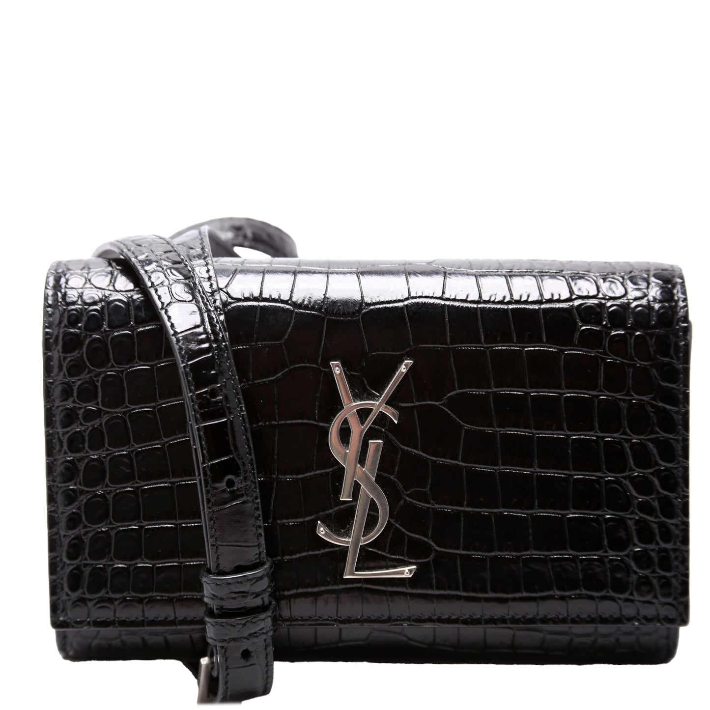YSL Saint Laurent Kate Belt Croc Bag Embossed