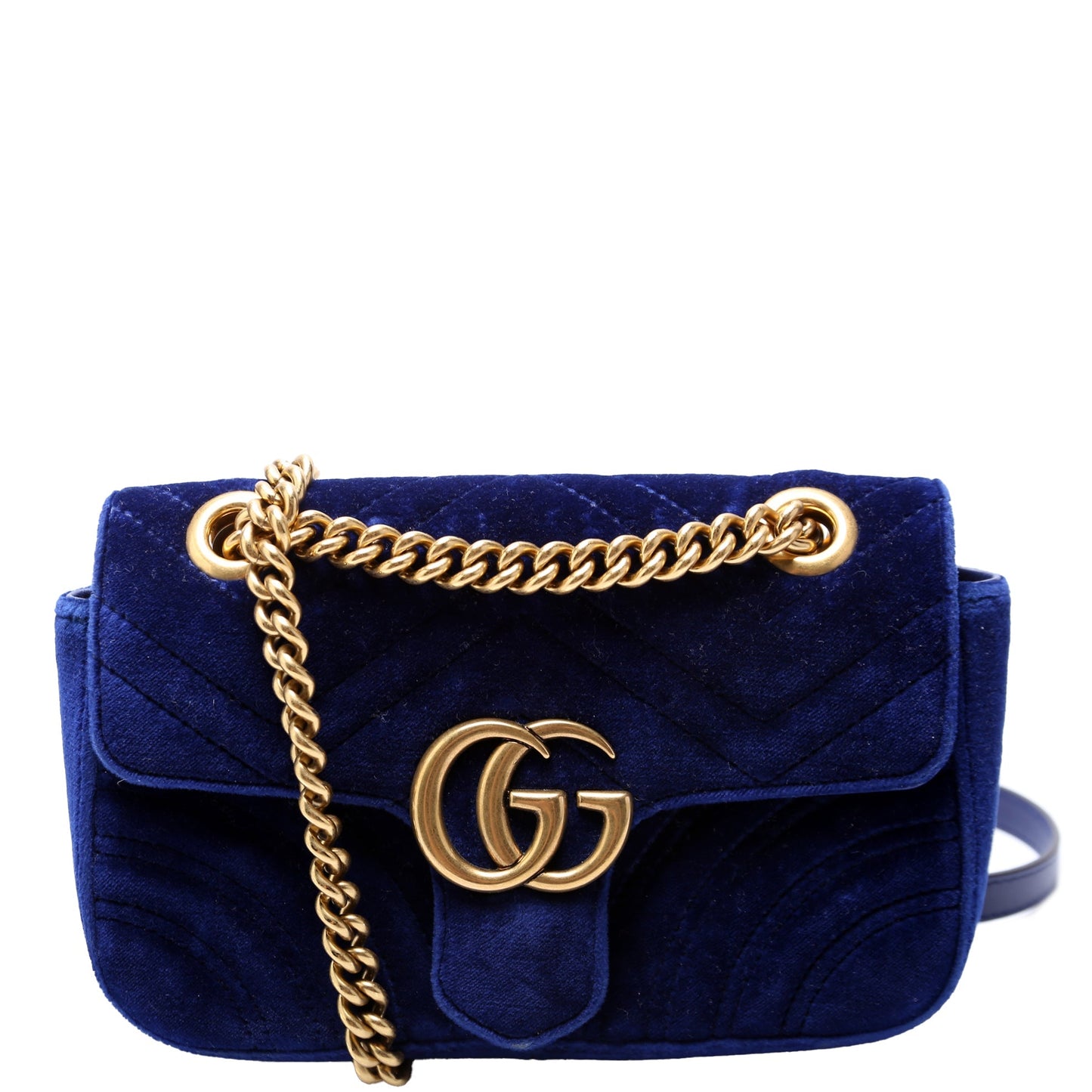 Gucci Marmont Velvet Mini Flap Shoulder Bag Flap 1