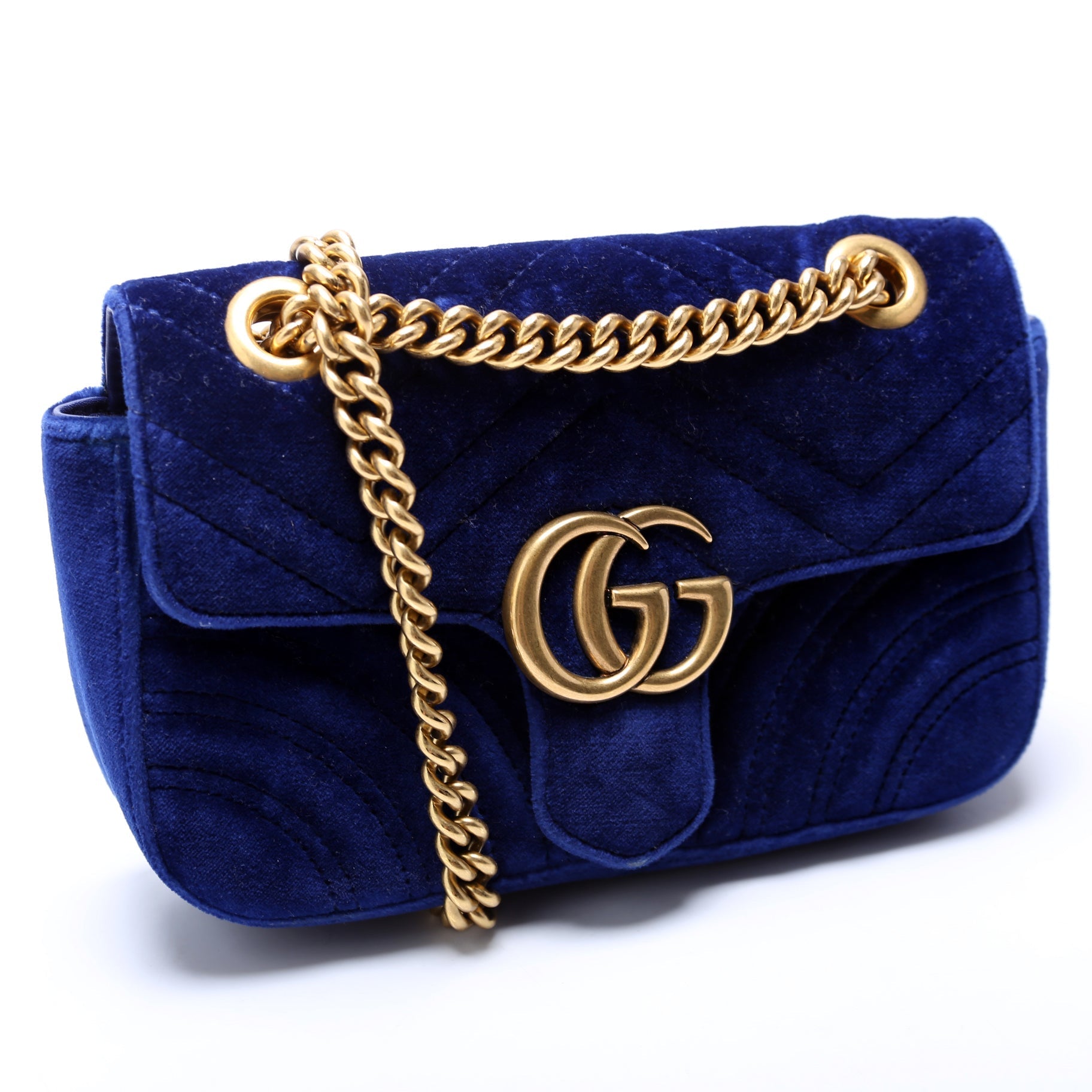 Gucci Marmont Velvet Mini Flap Shoulder Bag Flap 1