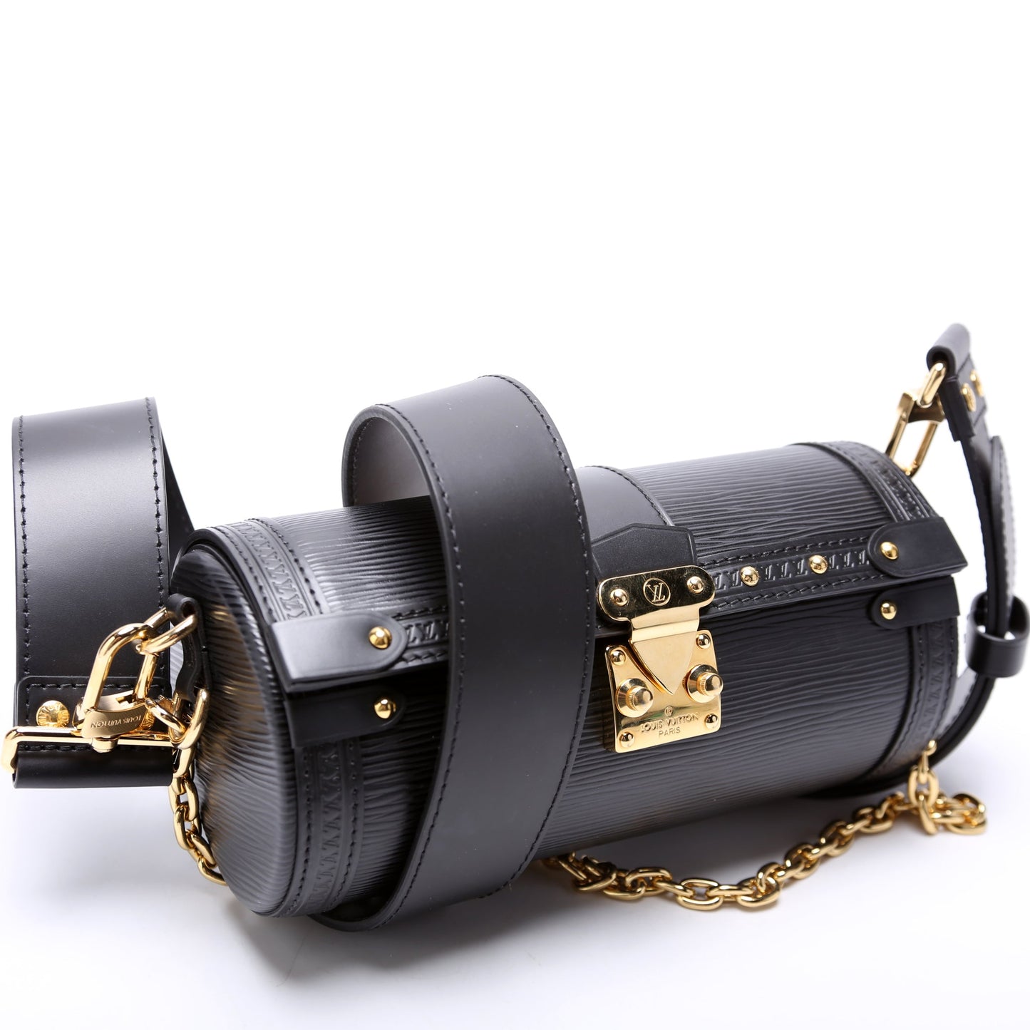 Louis Vuitton Papillon Trunk Epi Black Handbag Epi Black