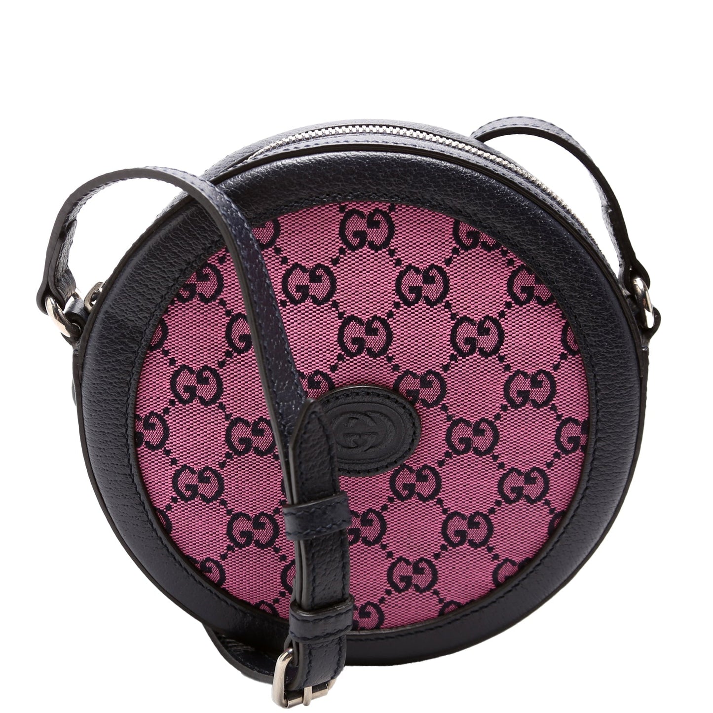 Gucci GG Interlocking G Round Canvas Pink Multicolor Travel Bag