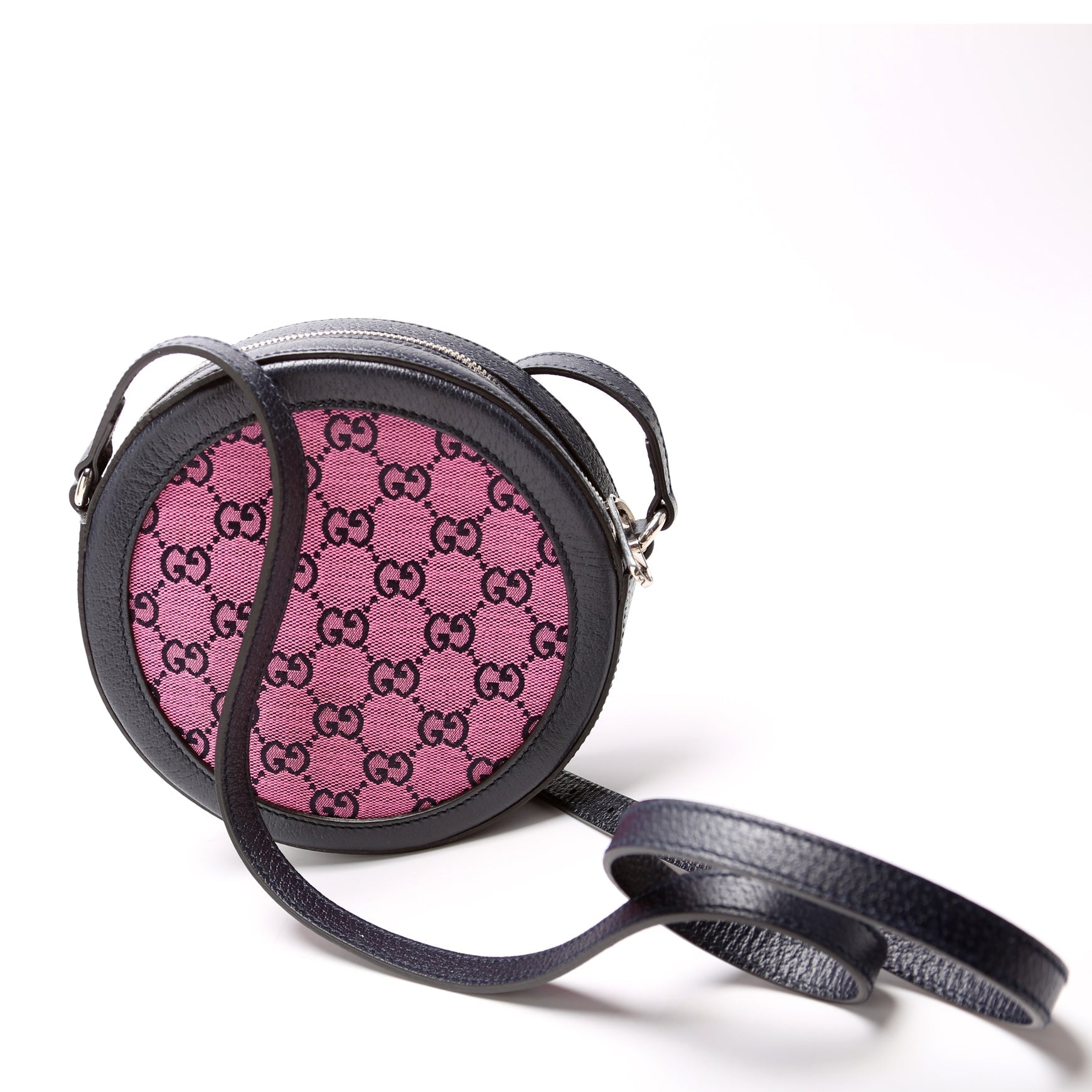 Gucci GG Interlocking G Round Canvas Pink Multicolor Travel Bag