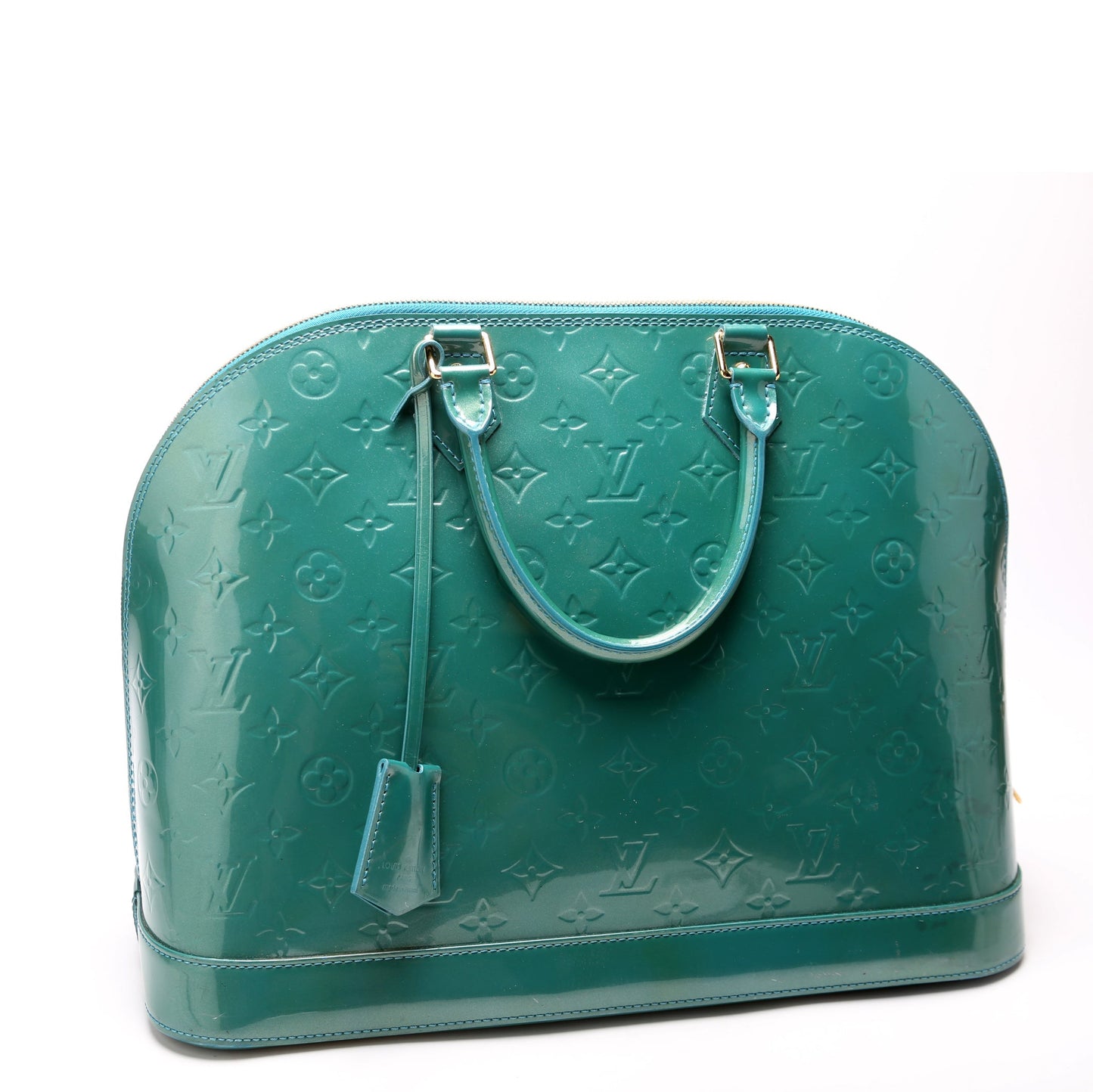 Louis Vuitton Alma GM Teal Vernis Handbag
