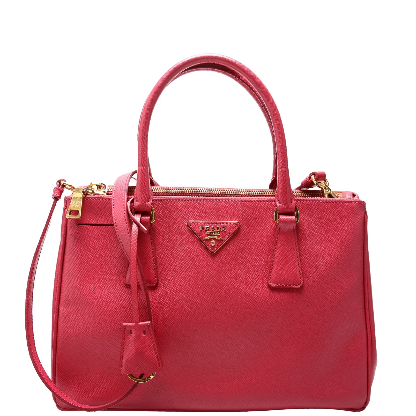 Prada Saffiano Galleria Bag Pink Medium Travel Bag