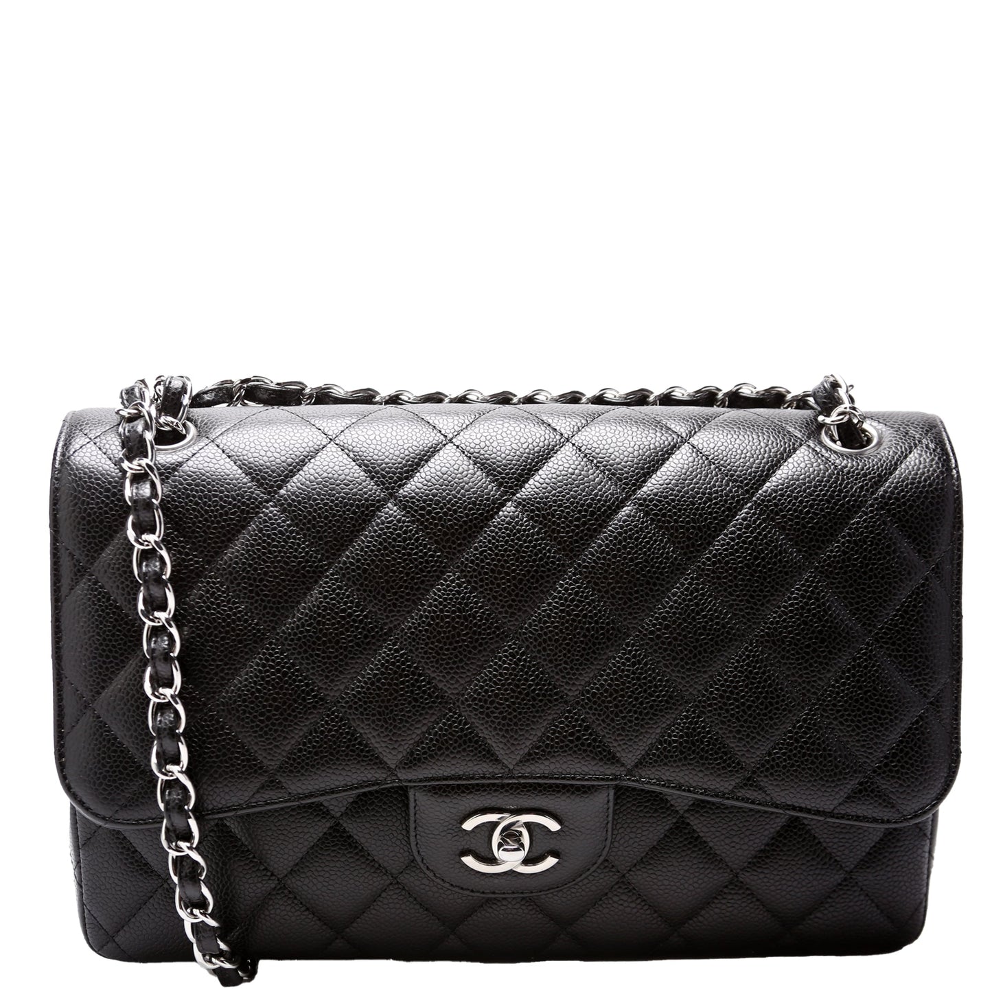 Chanel Classic Flap Jumbo Caviar RFID Black Handbag