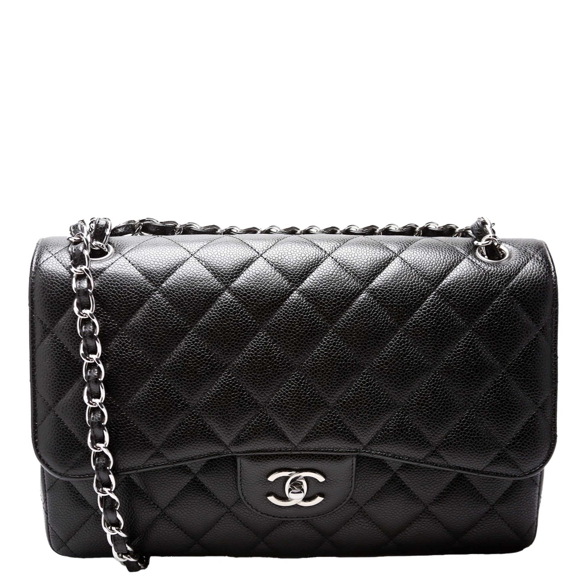 Chanel Classic Flap Jumbo Caviar RFID Black Handbag