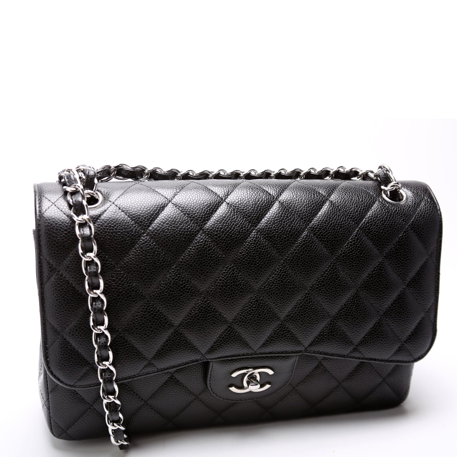 Chanel Classic Flap Jumbo Caviar RFID Black Handbag