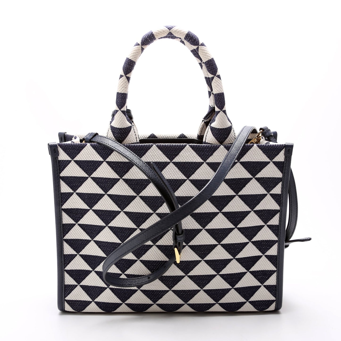 Prada Jacquard Triangle Symbole Handblue Bag Canvas Travel Bag