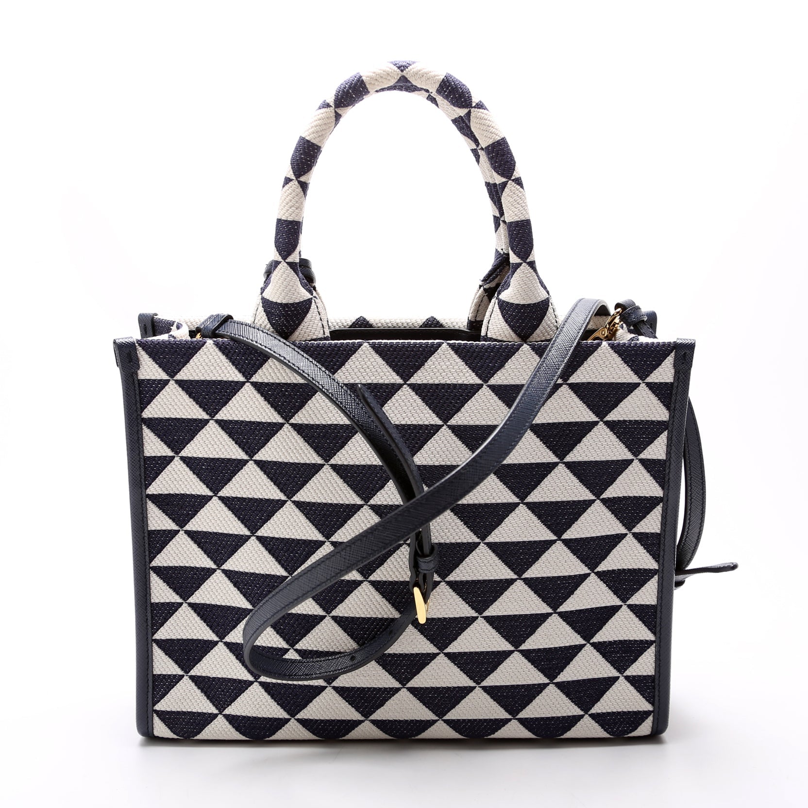 Prada Jacquard Triangle Symbole Handblue Bag Canvas Travel Bag